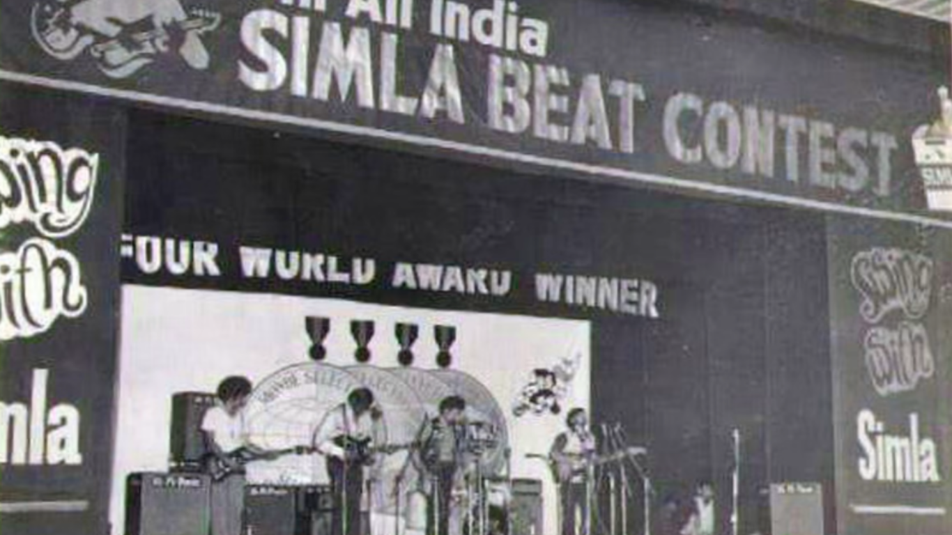 band performing on stage at simla beat contest