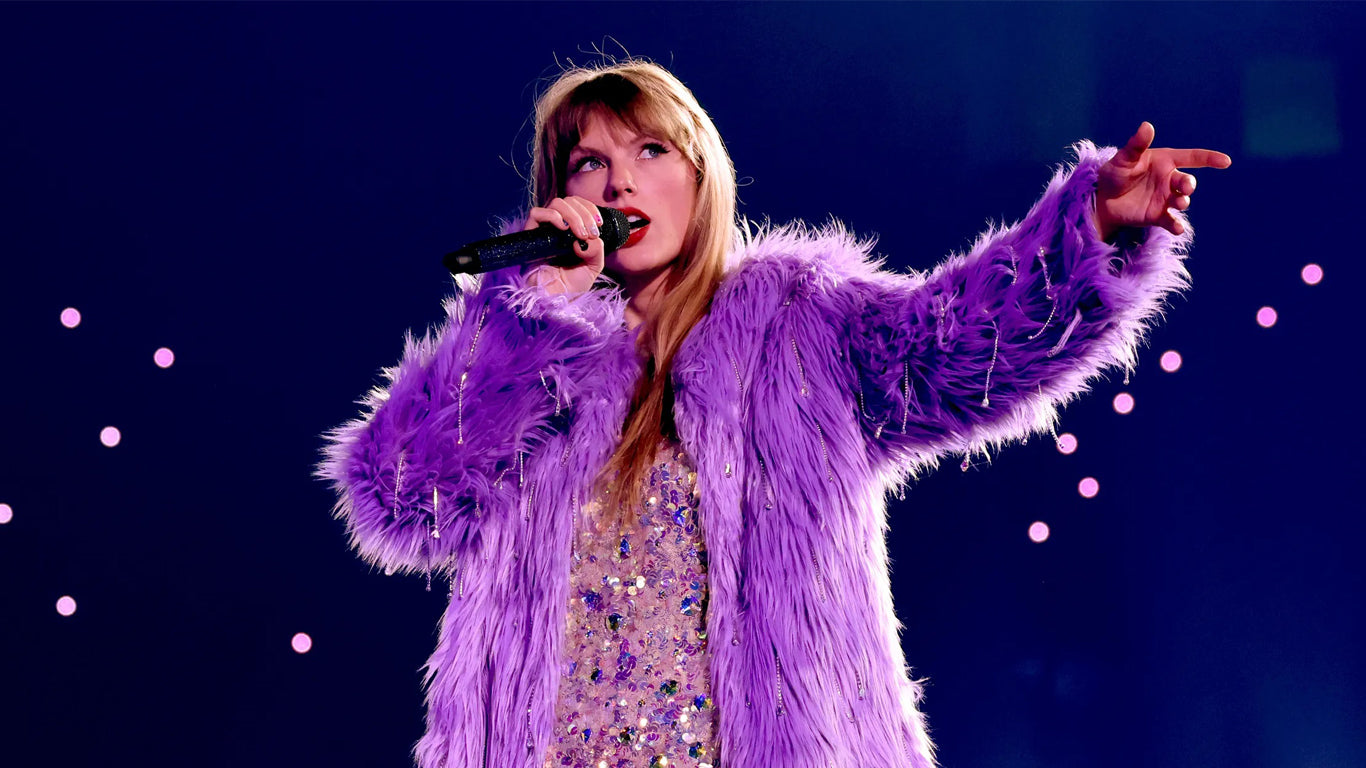 Taylor Swift performing live during eras tour