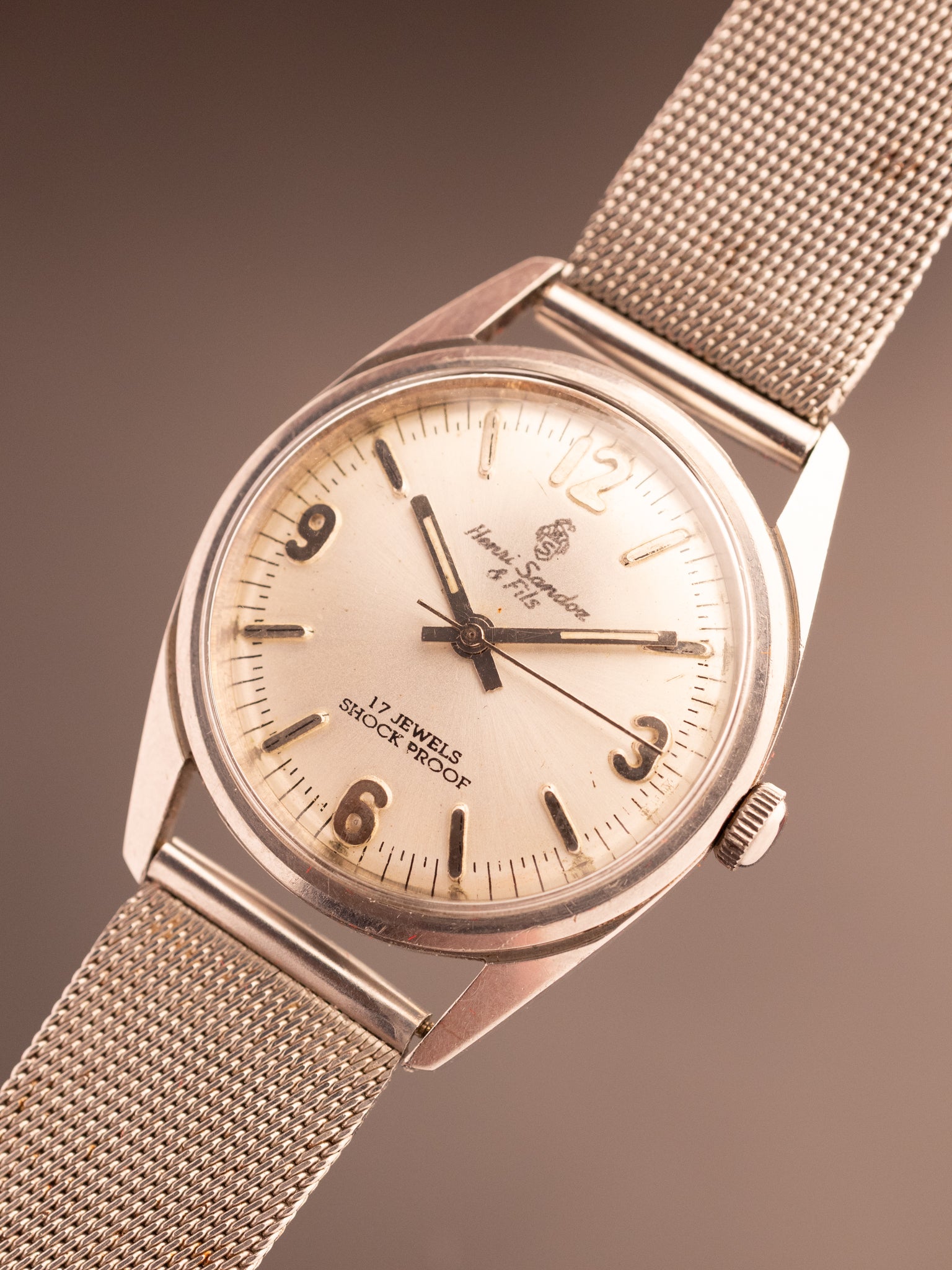 Henri Sandoz & Fils 17 Jewels Mesh Bracelet (Ref. 1761Y-88) (33mm; Manual)