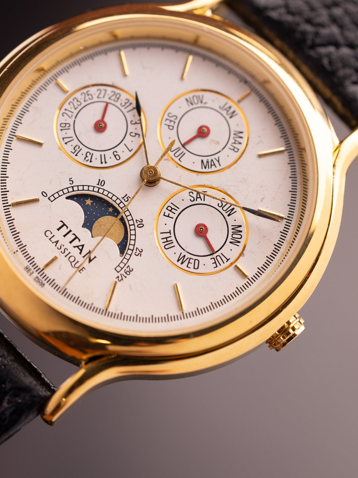 Titan Triple Calendar Moonphase (Ref. 257YAA) (36mm; Quartz) (Rare)