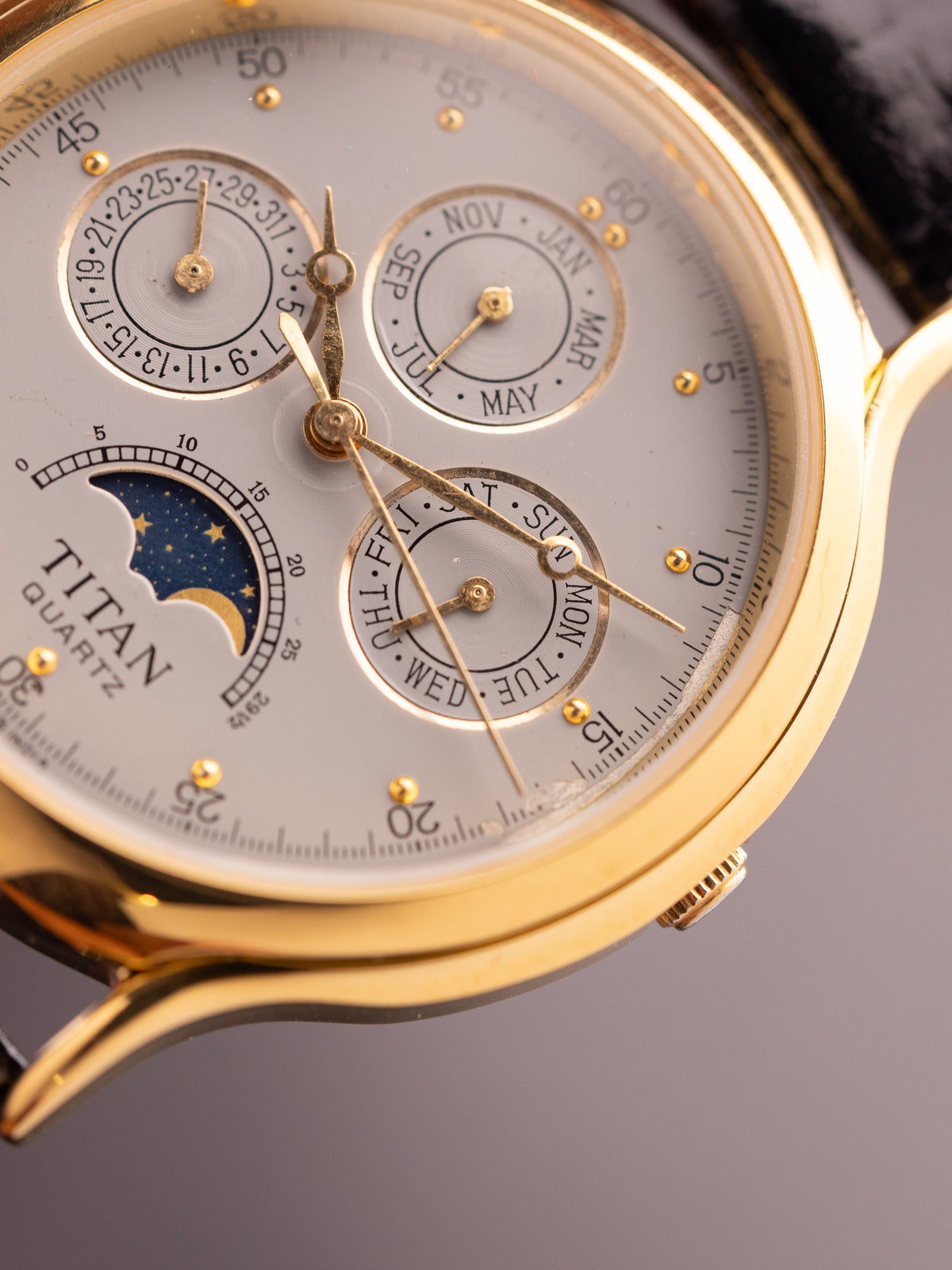 Titan Triple Calendar Moonphase (Ref. 257YAA) (36mm; Quartz) (Rare)