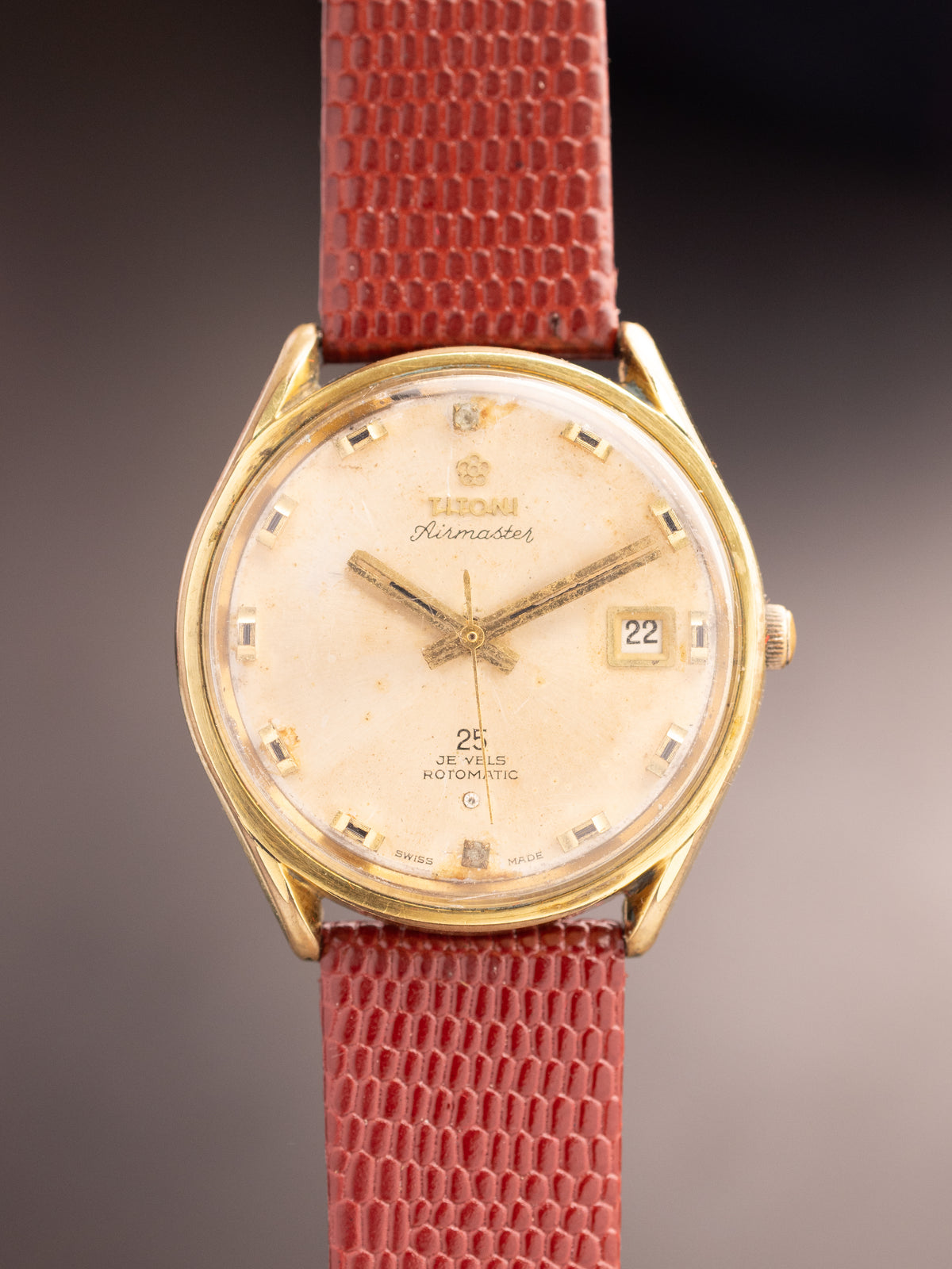 Titoni Airmaster Gold 25 Jewels Rotomatic Super (Ref. 807-355) (35mm; Automatic) Rare