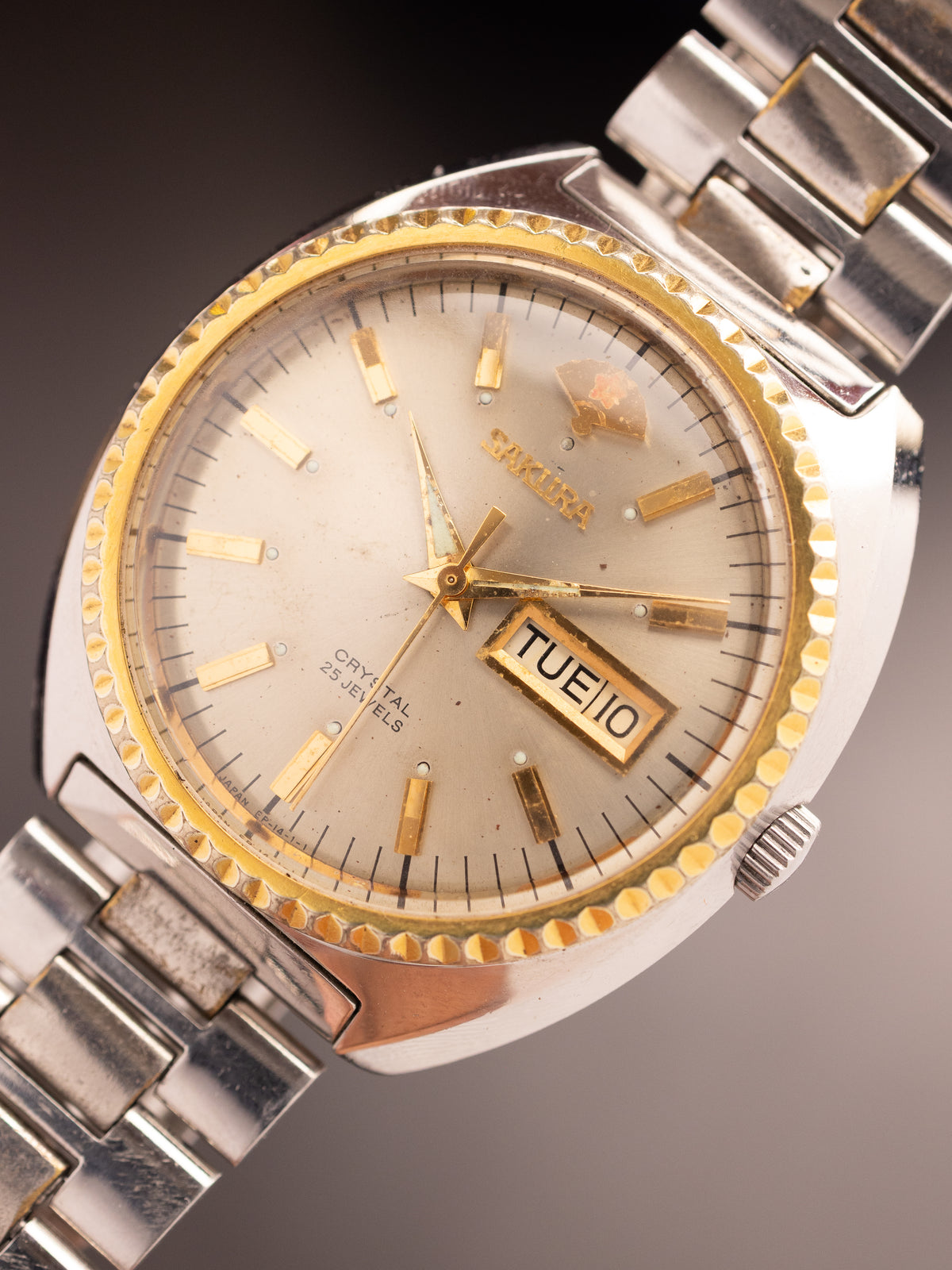 Sakura Crystal 21 Jewels (Ref. C-0032) (38mm; Automatic) (Rare)