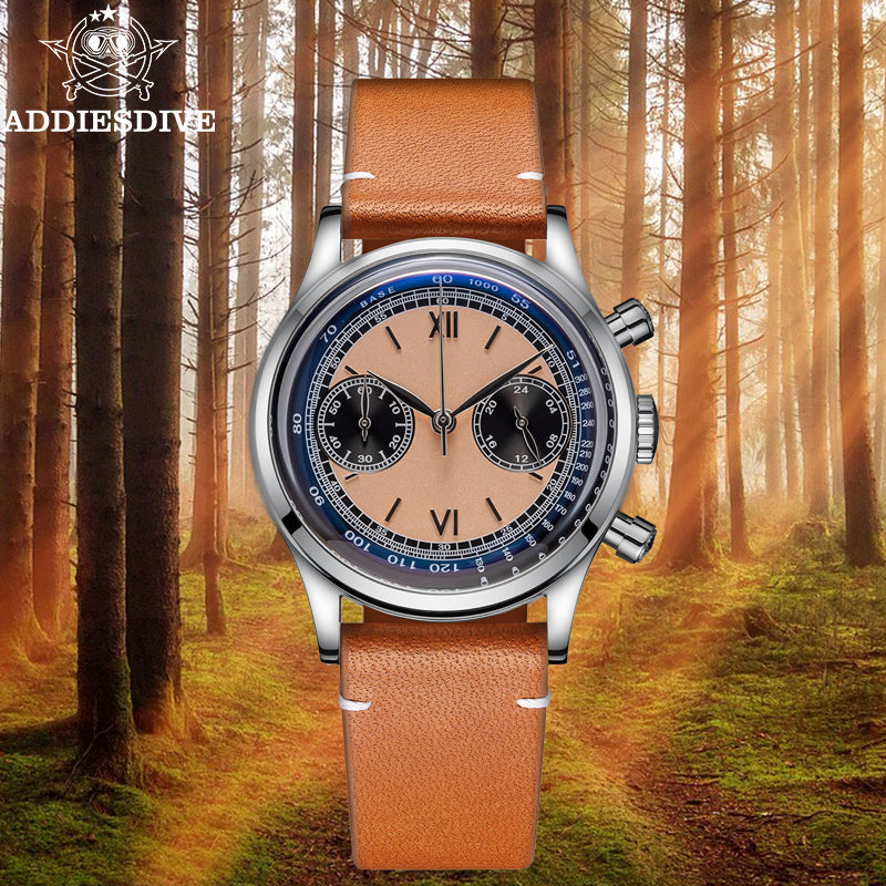 ★Holiday Sale★ADDIESDIVE Panda BB Chronograph Retro Men Watch 38mm Quartz Watch, AD2037