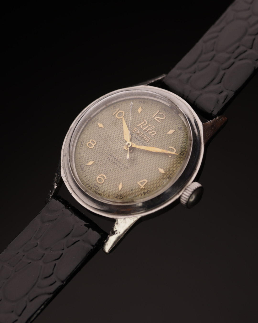 Rila Extra Vintage Watch | 21 Jewels | Swiss Made | Guilloché Dial | 1960s