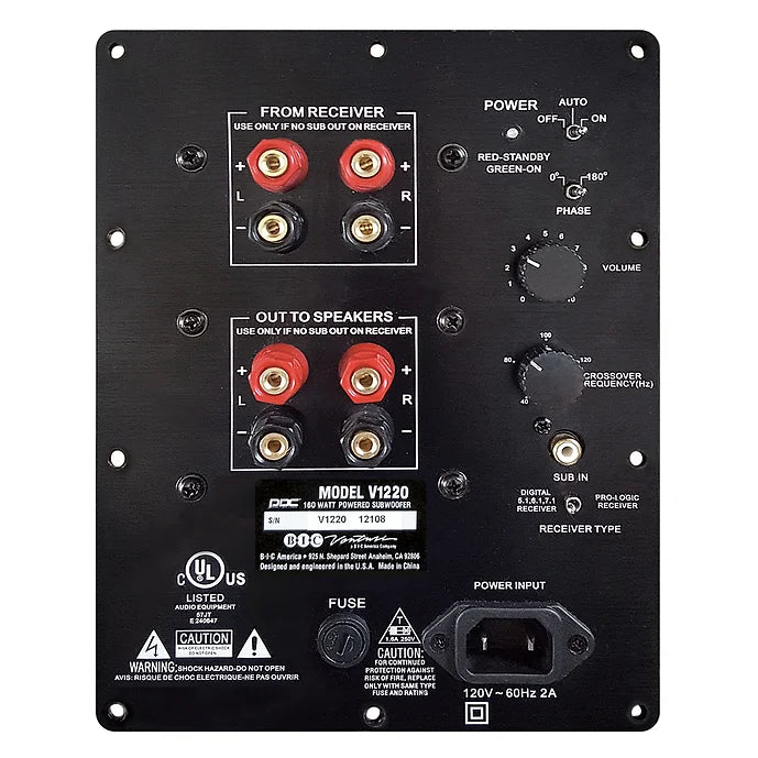 Bic America Venturi V1220 Subwoofer