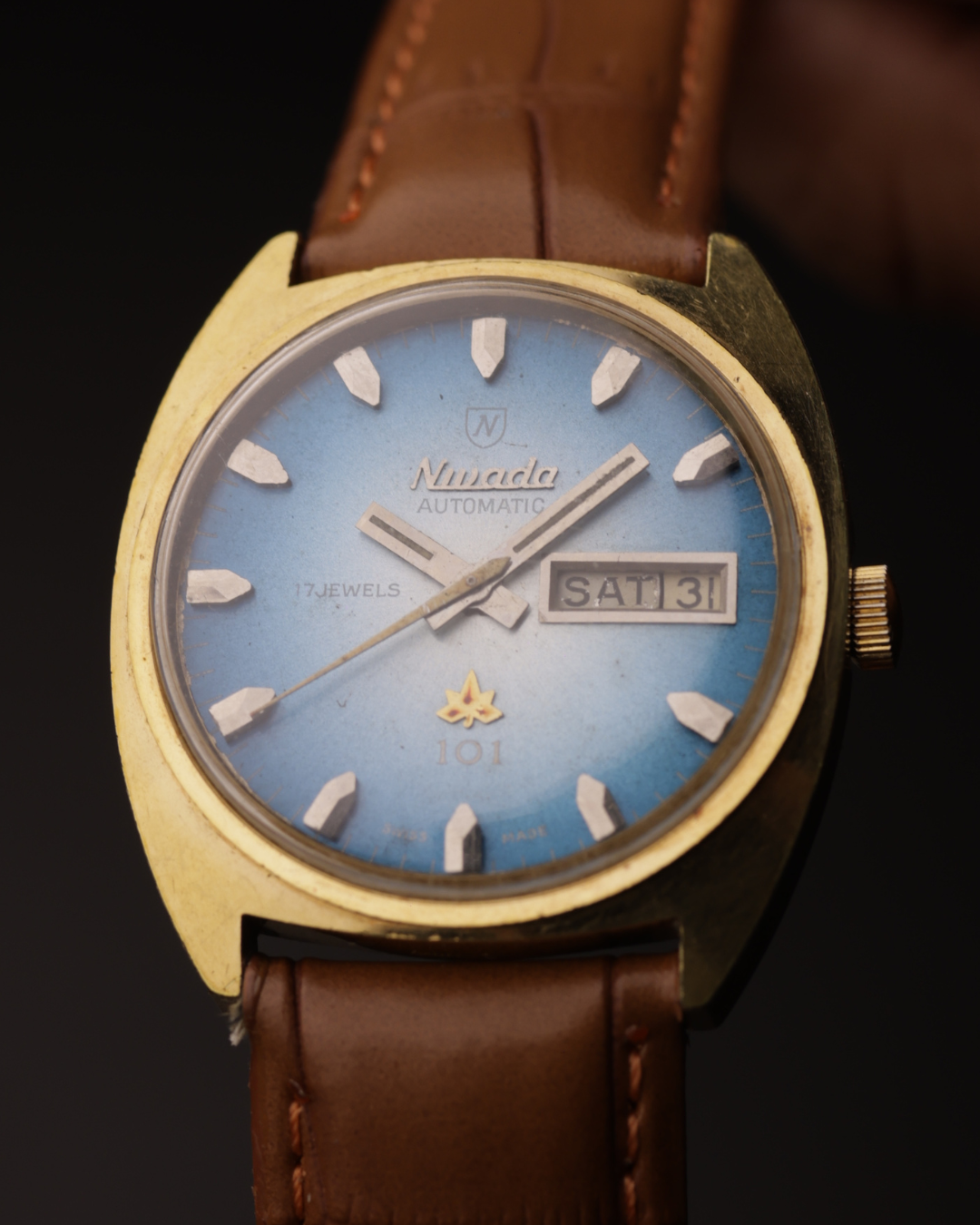 Nimada 101 Vintage Watch | 17 Jewels | Swiss Made | Blue Dial | 1970s