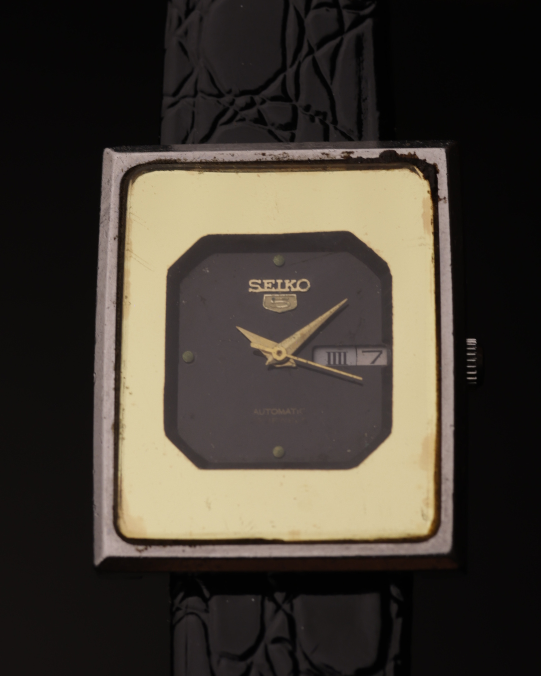 Seiko 5 Square Case Vintage Watch | 21 Jewels | Japan Made | Two-Tone Dial | 1980s