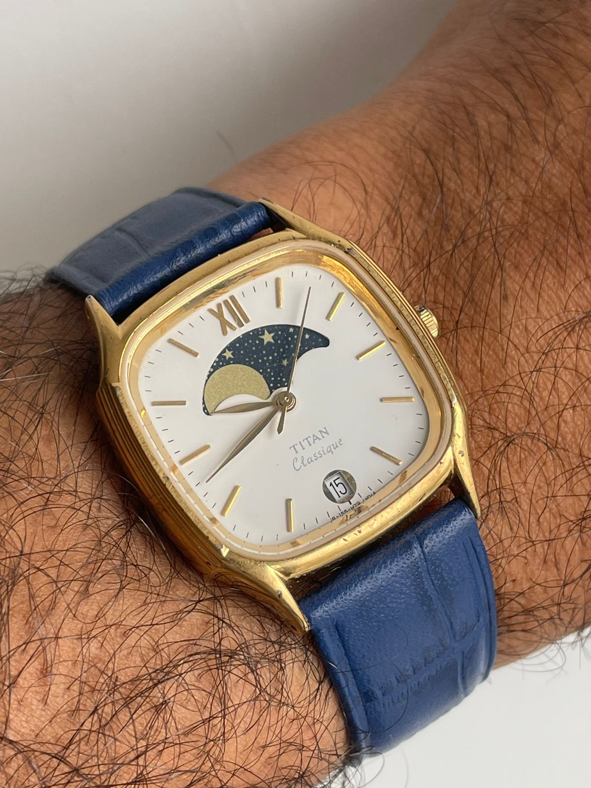 1990’s Titan Moon Phase with Rare Square Case (Quartz)