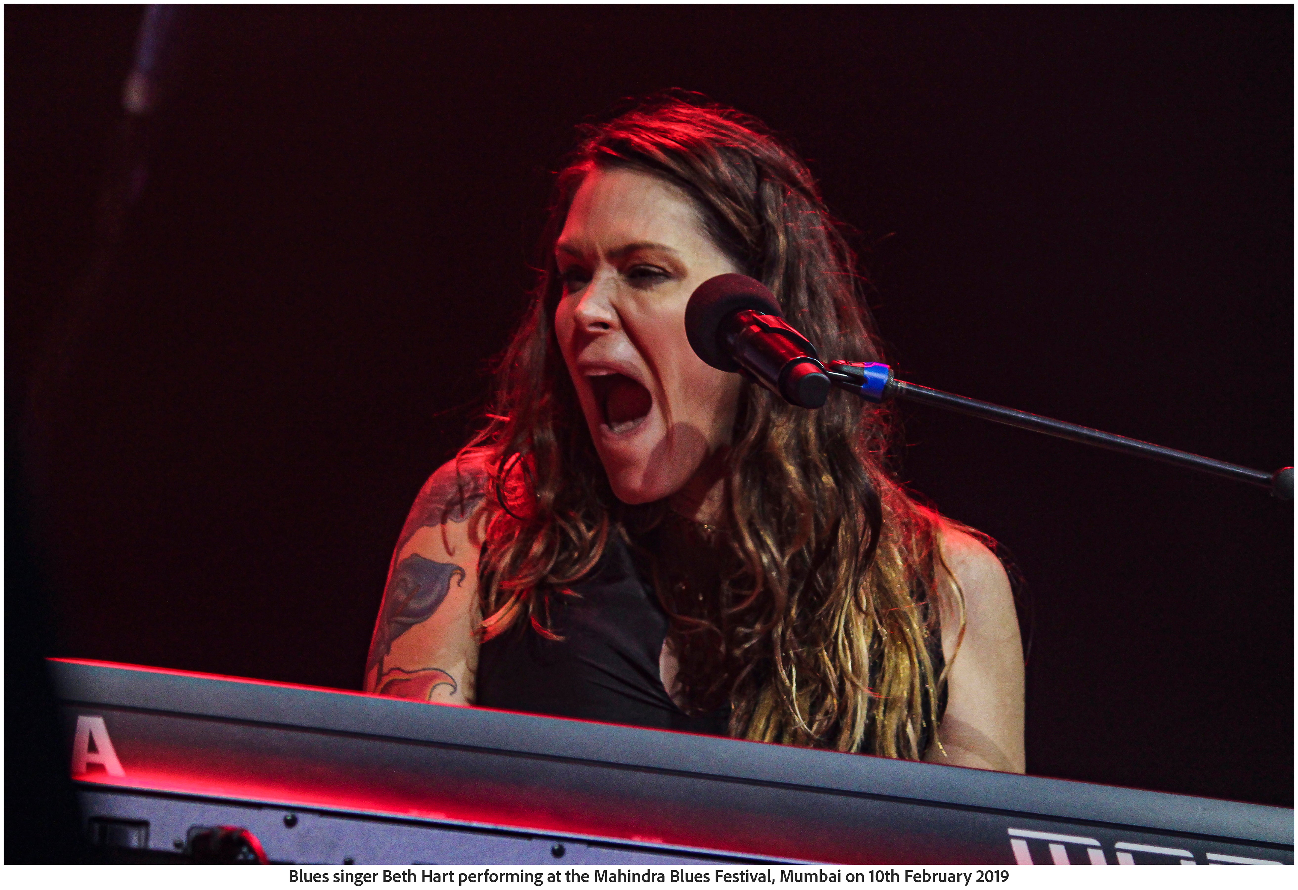 Blues singer Beth Hart performing at the Mahindra Blues Festival, Mumbai on 10th February 2019 (Photo Frame)