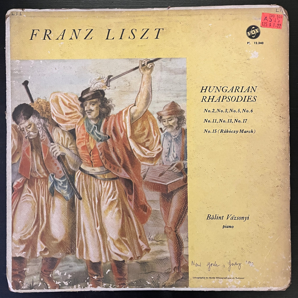 Franz Liszt, Bálint Vázsonyi – Hungarian Rhapsodies (Used Vinyl - G) RR Marketplace