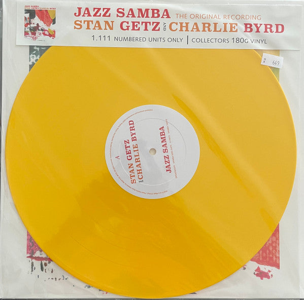 Stan Getz Charlie Byrd Jazz Samba limited edition yellow 180g vinyl cover