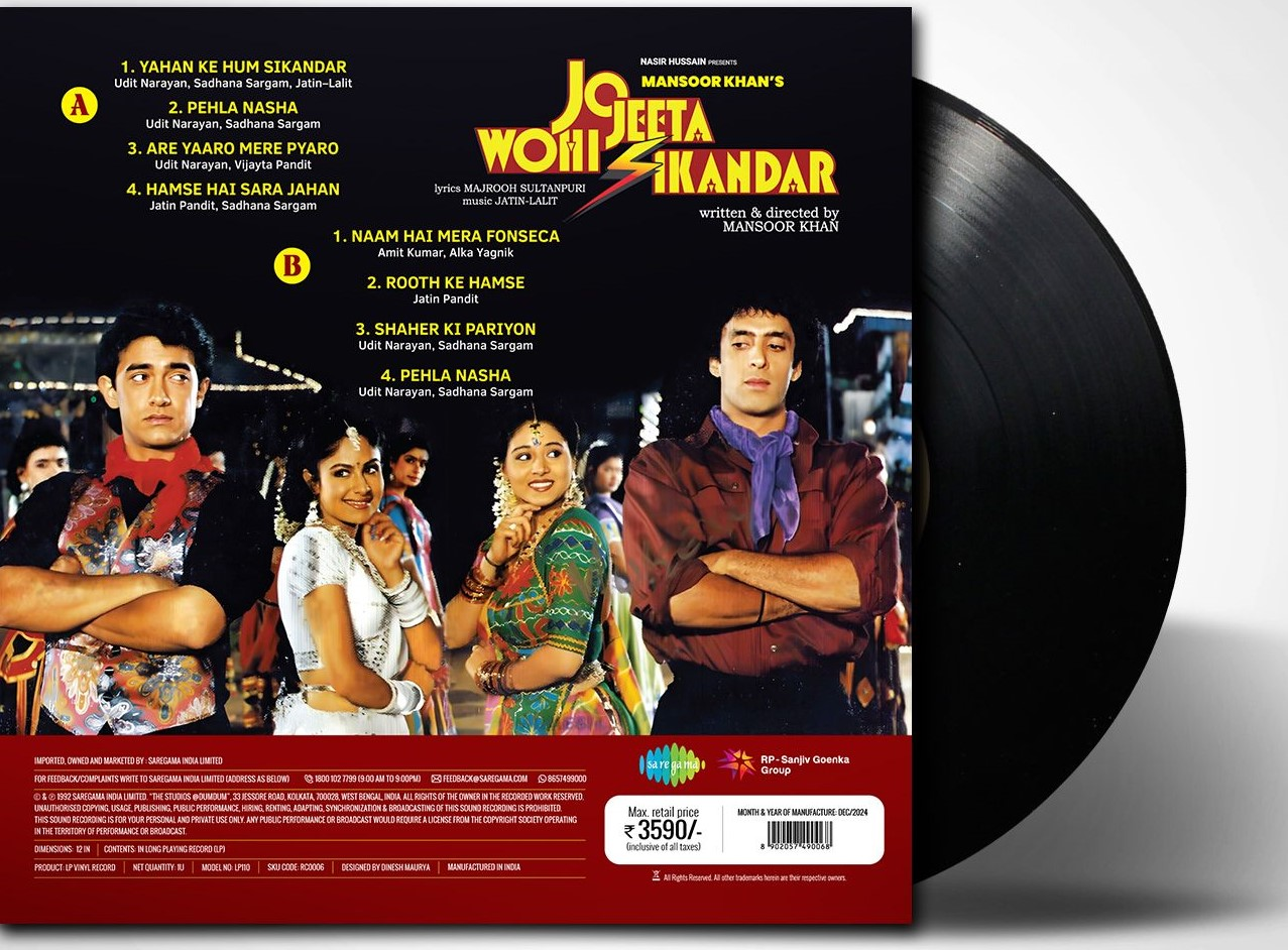 Jatin Lalit, Majrooh Sultanpuri - Jo Jeeta Wohi Sikandar (Pre Order)