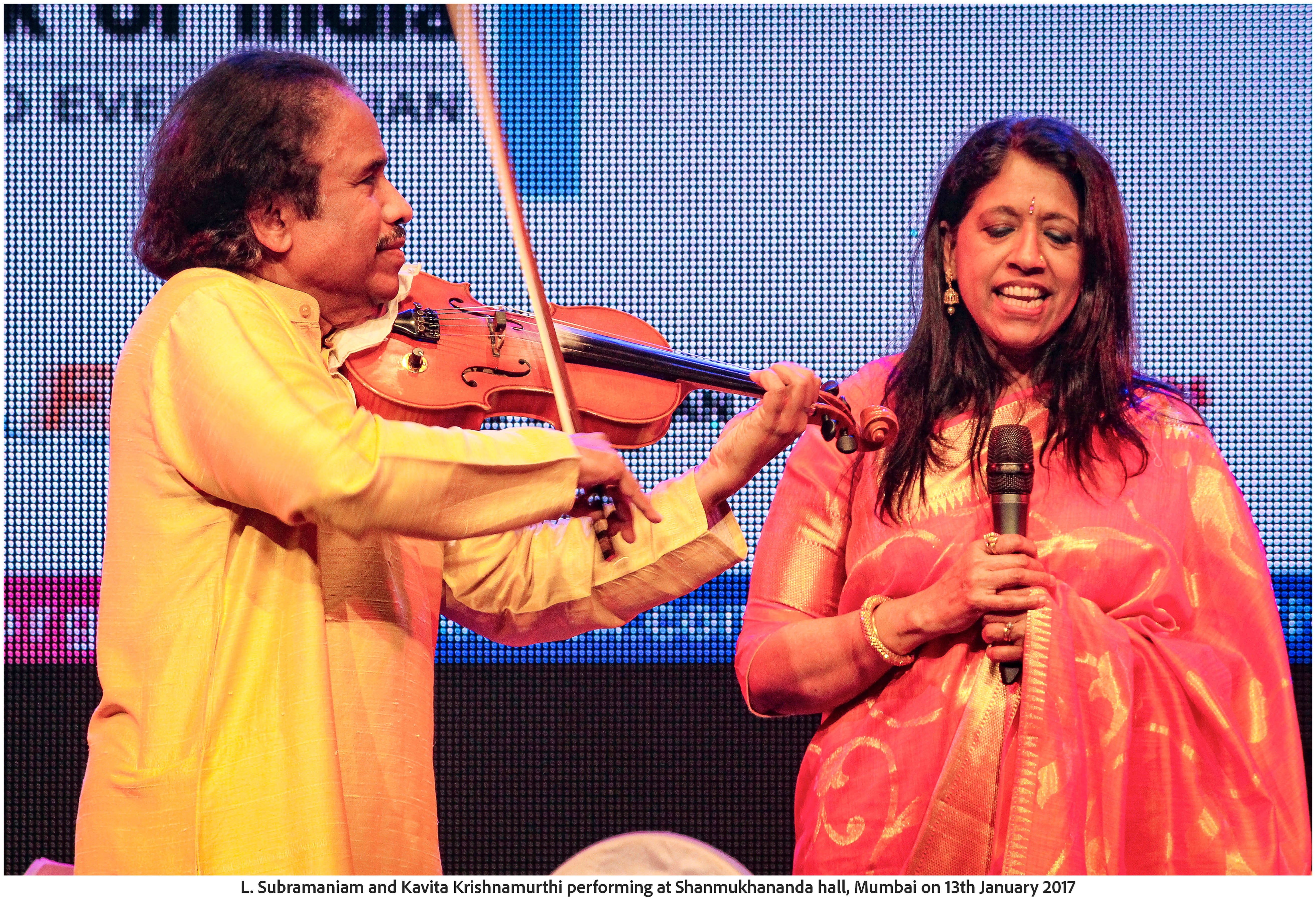 L. Subramaniam and Kavita Krishnamurthi performing at Shanmukhananda hall, Mumbai on 13th January 2017