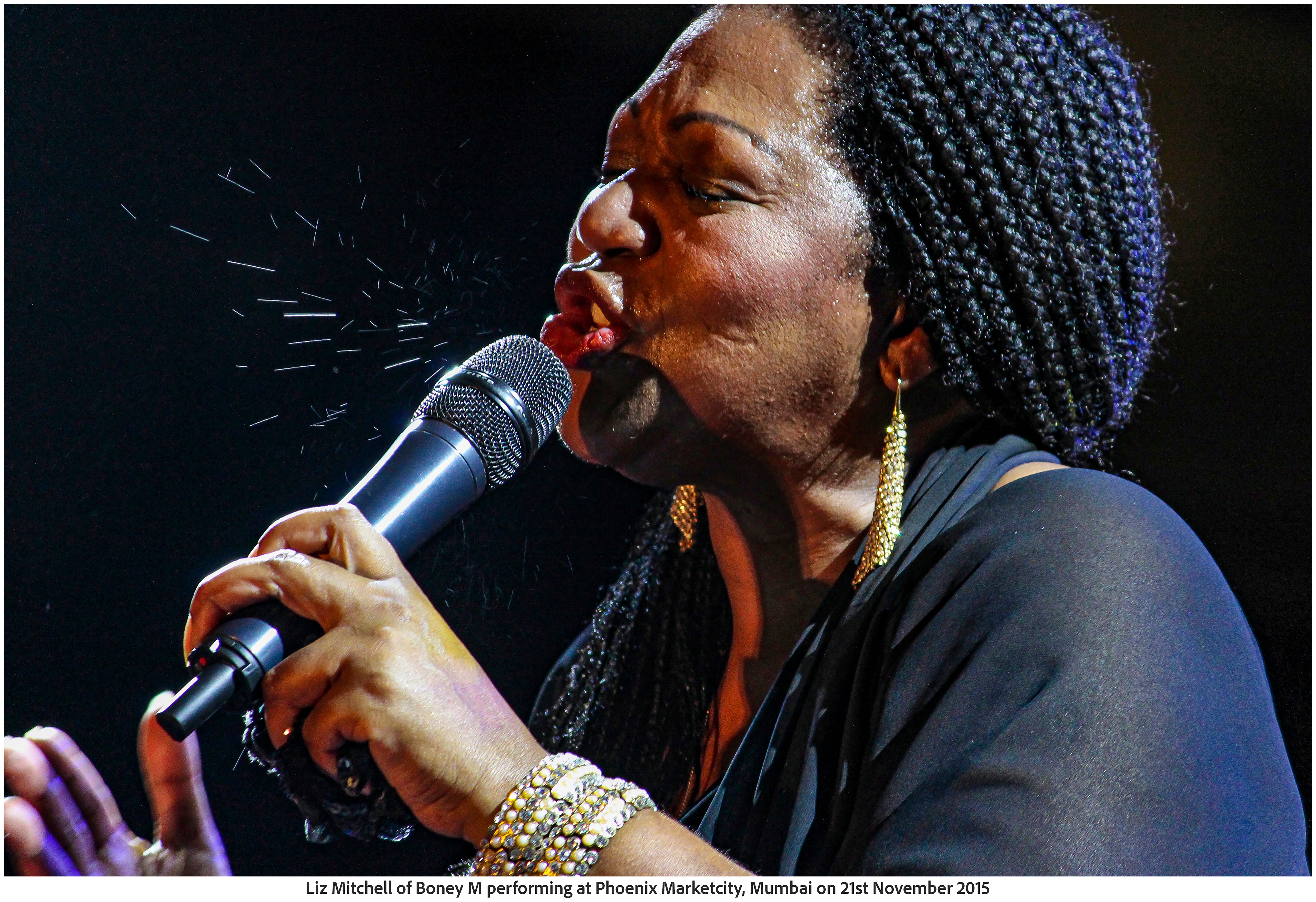 Liz Mitchell of Boney M performing at Phoenix Marketcity, Mumbai on 21st November 2015