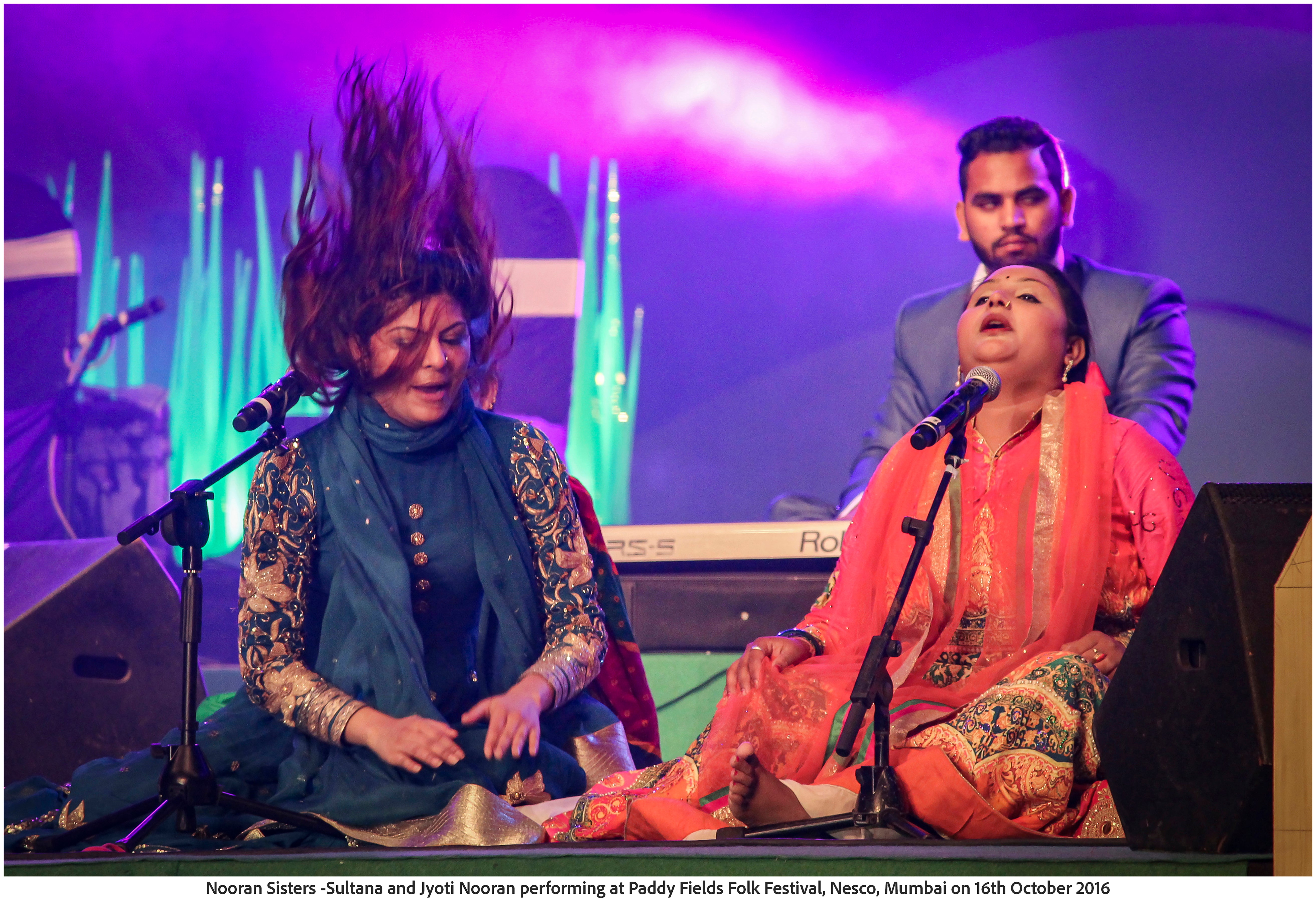 Nooran Sisters -Sultana and Jyoti Nooran performing at Paddy Fields Folk Festival, Nesco, Mumbai on 16th October 2016