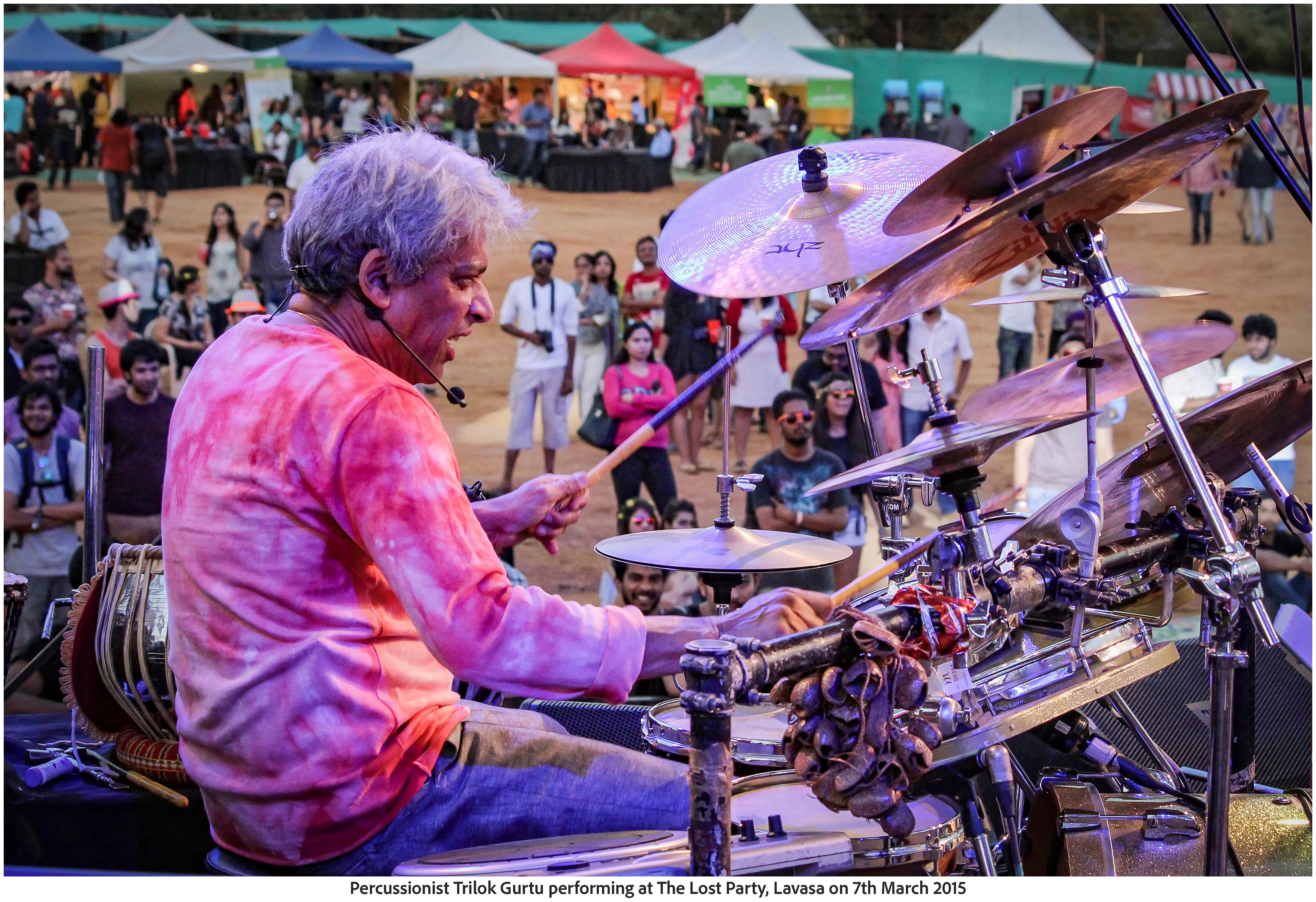 Percussionist Trilok Gurtu performing at The Lost Party, Lavasa on 7th March 2015 (Photo Frame)
