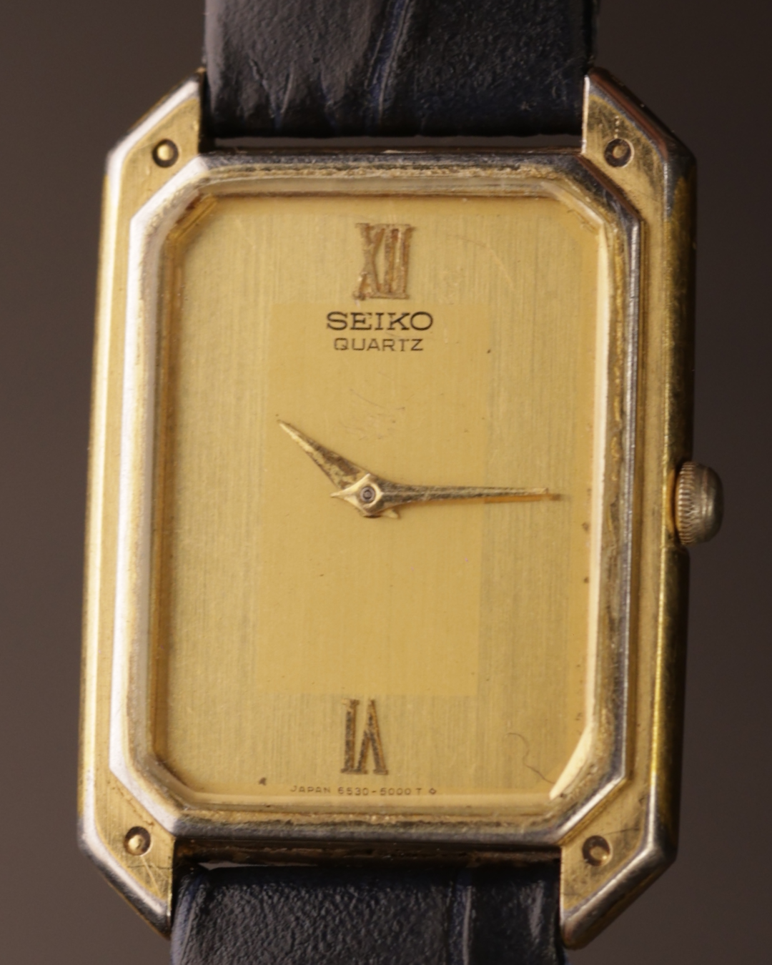 Seiko Quartz 6530-5000 Gold Rectangular Dress Watch – Japan – 1980s