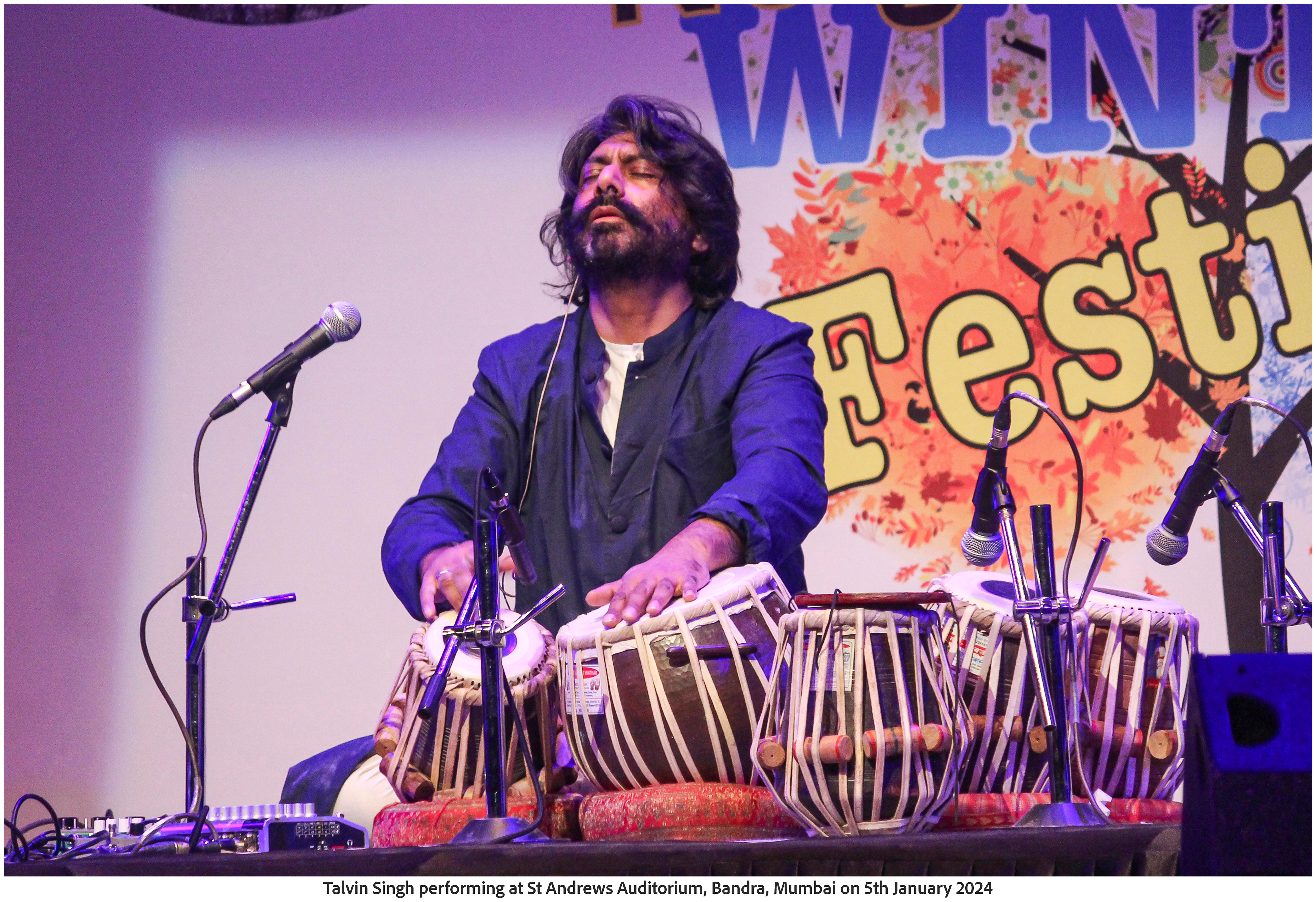 Talvin Singh performing at St Andrews auditorium, Bandra, Mumbai on 5th January 2024 (Photo Frame)
