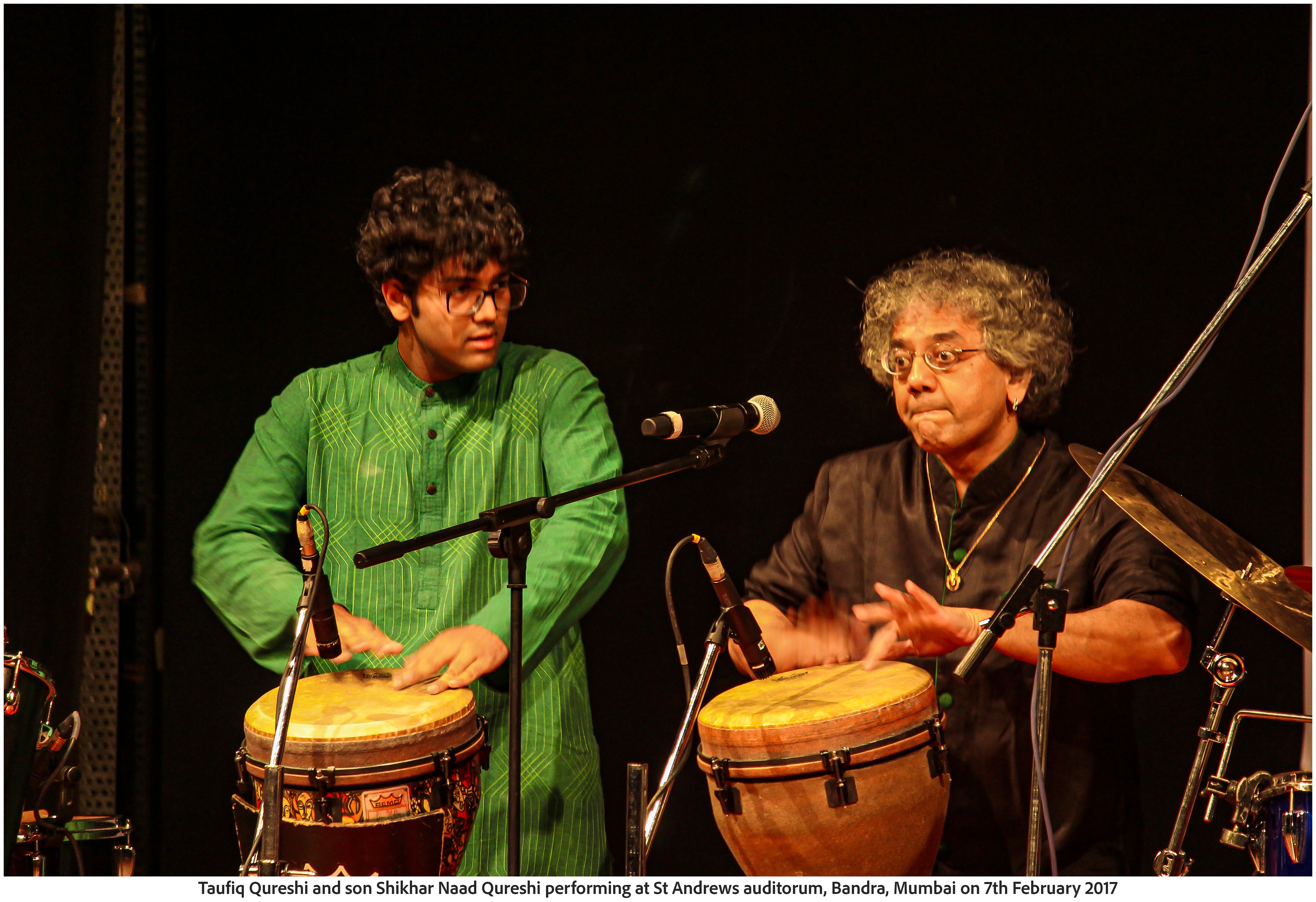 Taufiq Qureshi and son Shikhar Naad Qureshi performing at St Andrews auditorum, Bandra, Mumbai on 7th February 2017 (Photo Frame)