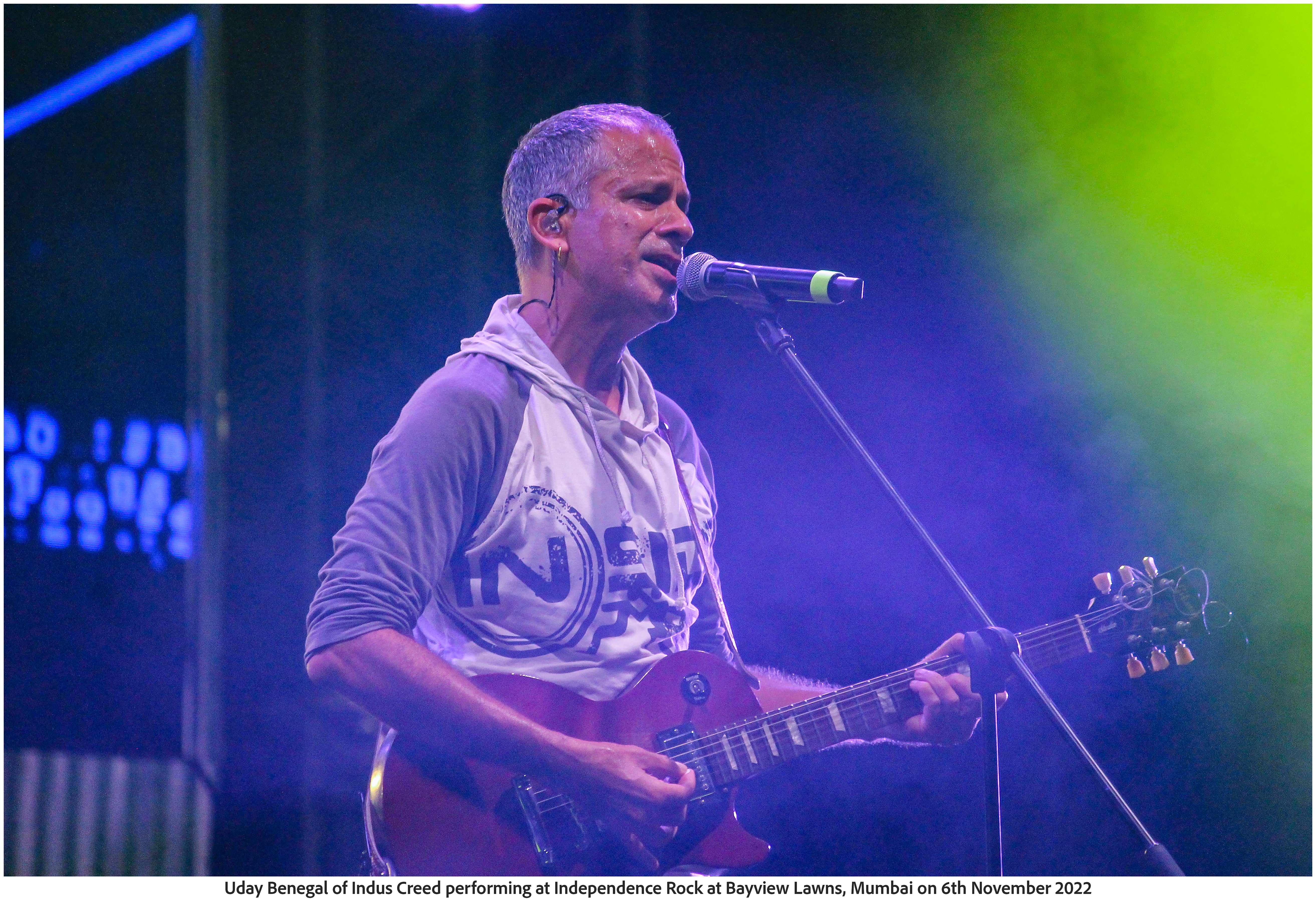 Uday Benegal of Indus Creed performing at Independence Rock at Bayview Lawns, Mumbai on 6th November 2022 (Photo Frame)