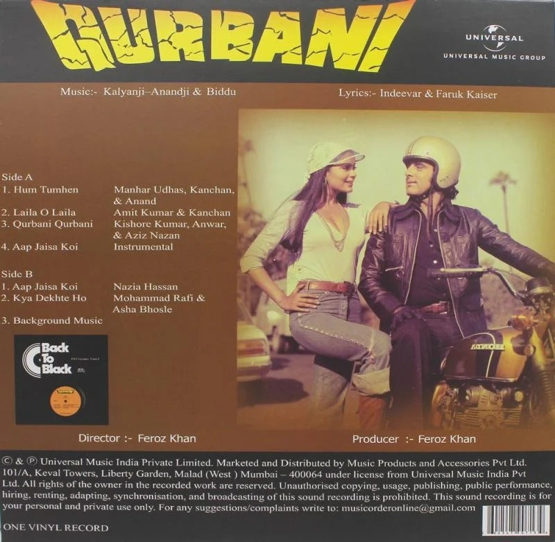 Kalyanji Anandji* & Biddu – Qurbani (Arrives in 4 days)