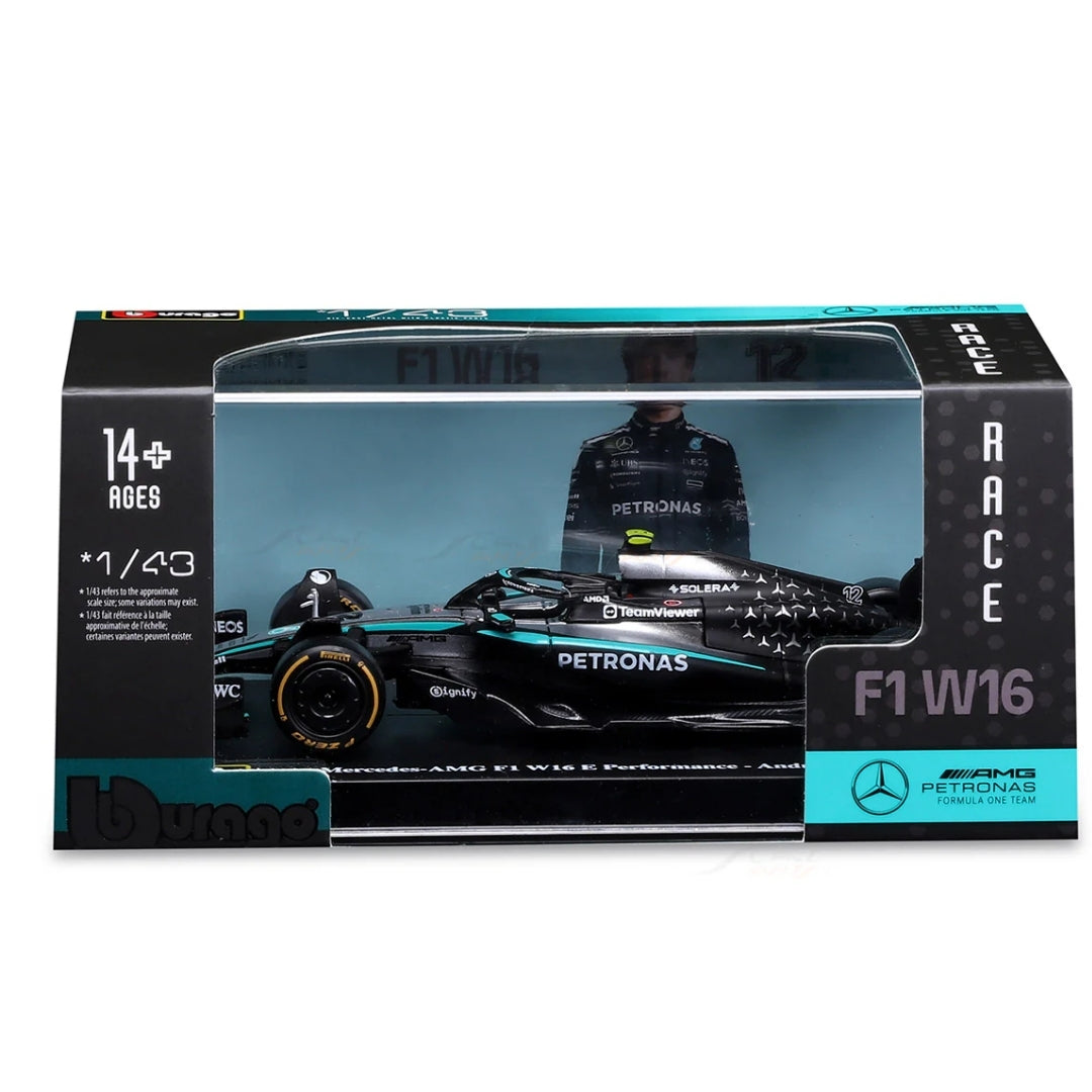 Official Bburago 2025 Mercedes-AMG W16 12 Kimi Antonelli Australia GP - Scale 1 : 43 Diecast Scale Model