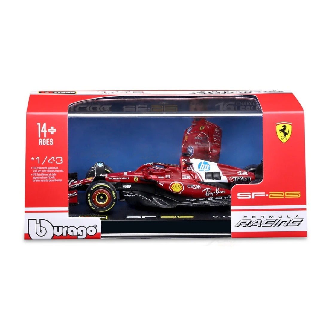 Official Bburago 2025 Ferrari SF-25 No. 16 Charles Leclerc Australia GP - Scale 1 : 43 Diecast Scale Model