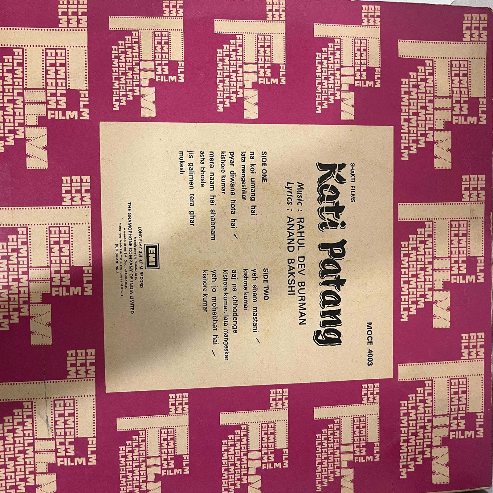 Rahul Dev Burman – Kati Patang (Used Vinyl - VG) NJ Marketplace