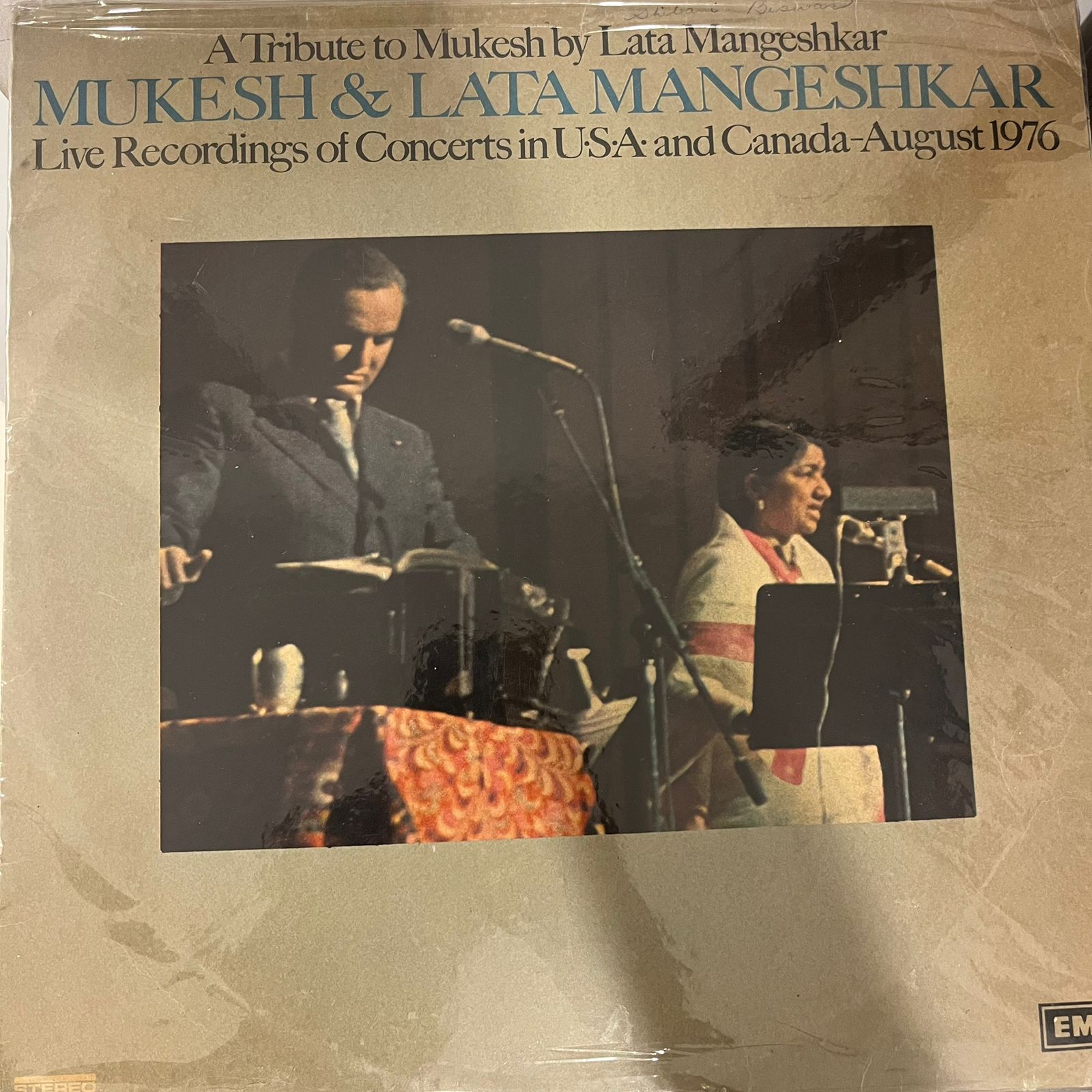 Mukesh & Lata Mangeshkar – A Tribute To Mukesh By Lata Mangeshkar (Live Recordings Of Concerts In U•S•A• And Canada-August 1976) (Used Vinyl - VG) NJ Marketplace