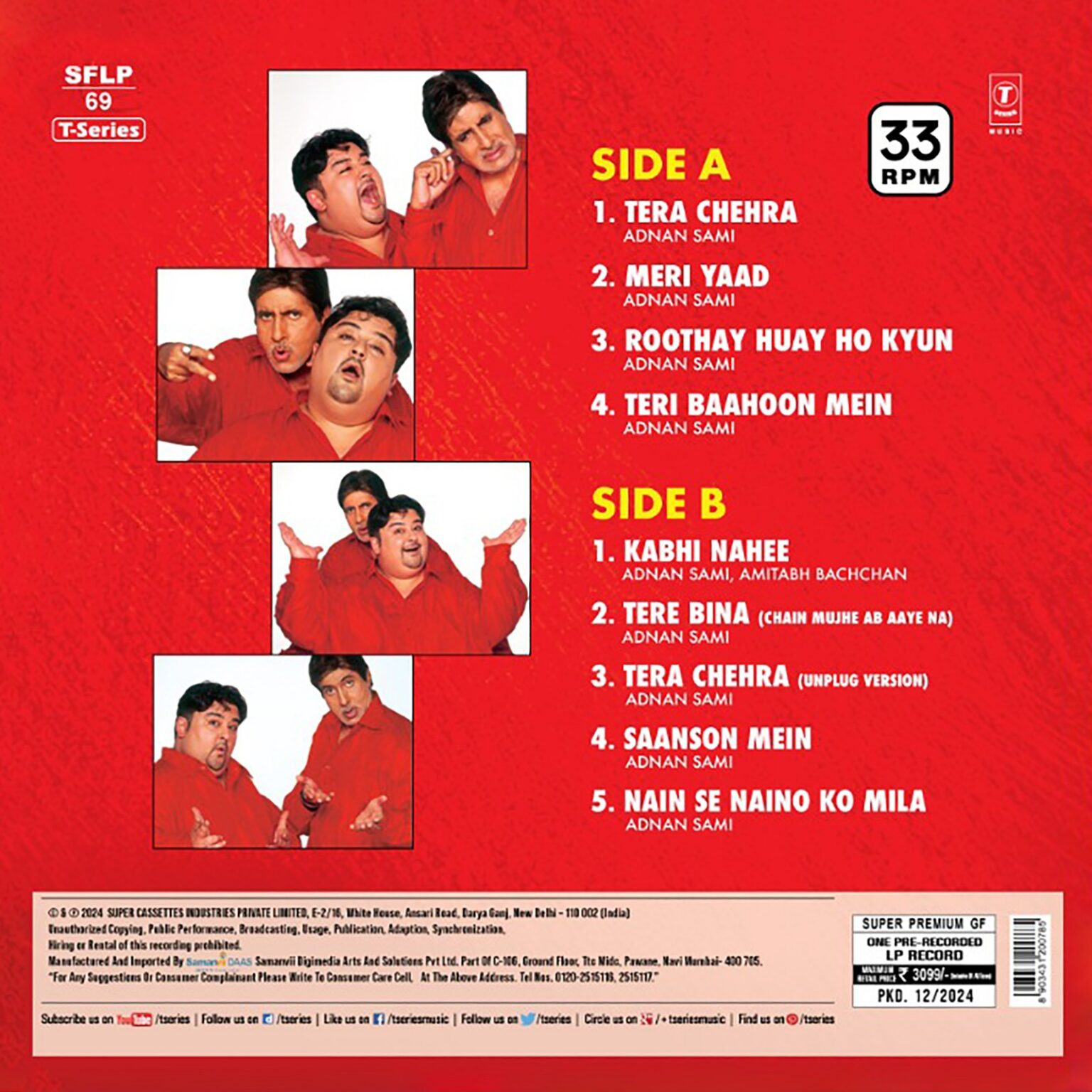 Adnan Sami - Tera Chehra (Red) (Arrives in 4 days)