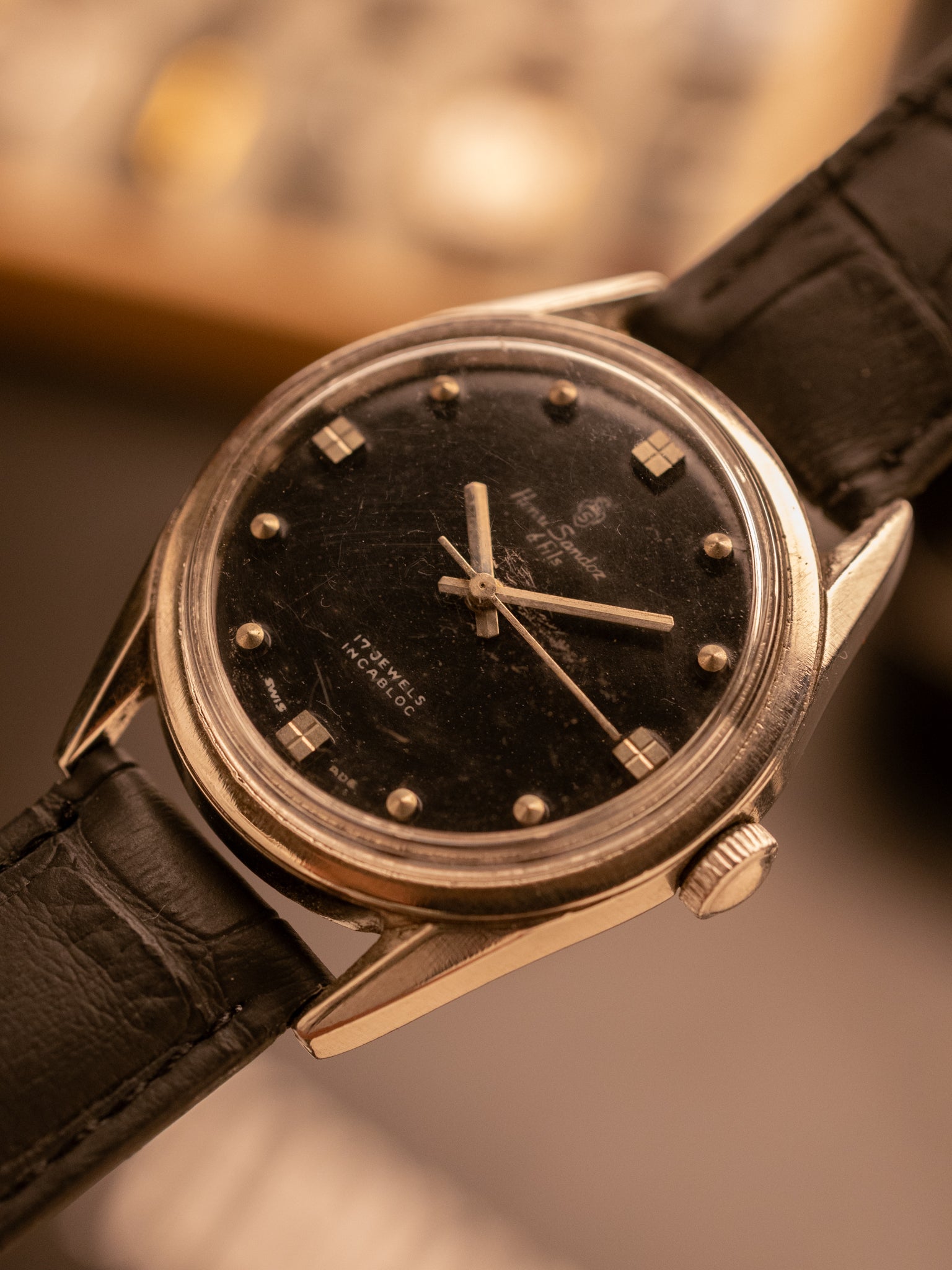Henri Sandoz Black Dial (Ref. 11789Y-88) (34mm; Manual) – The