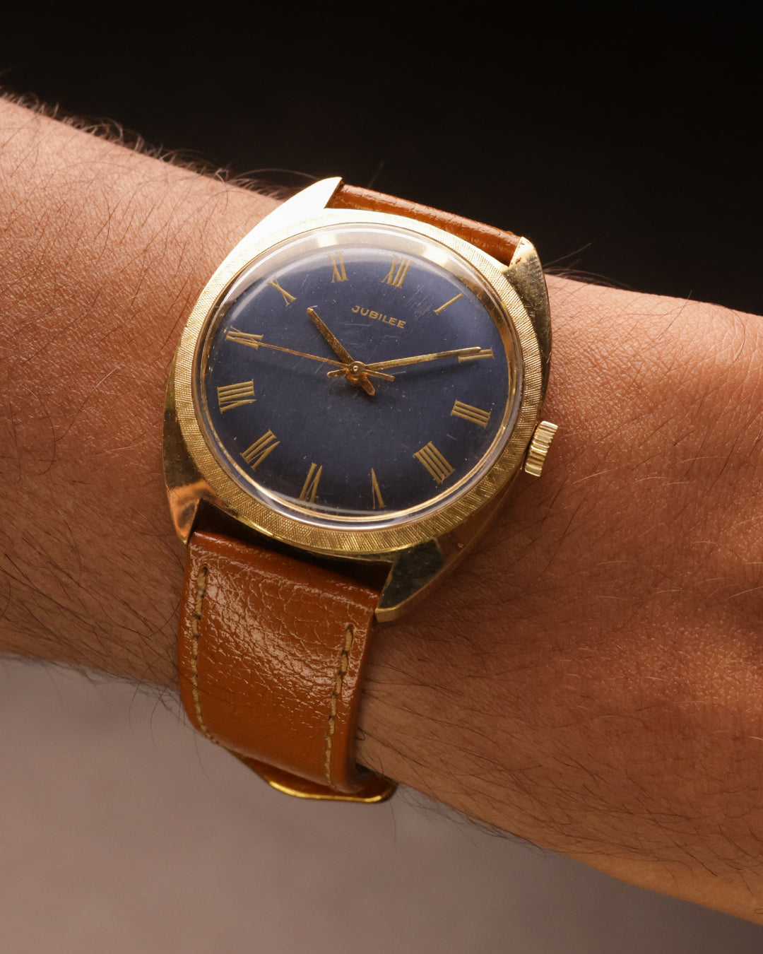 Jubilee Blue Roman Dial; Gold-Tone (c.1970s)