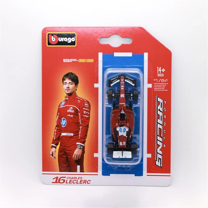 Official Bburago Formula Racing 1 : 64 Diecast Scale Model - SF-25 16 Charles Leclerc