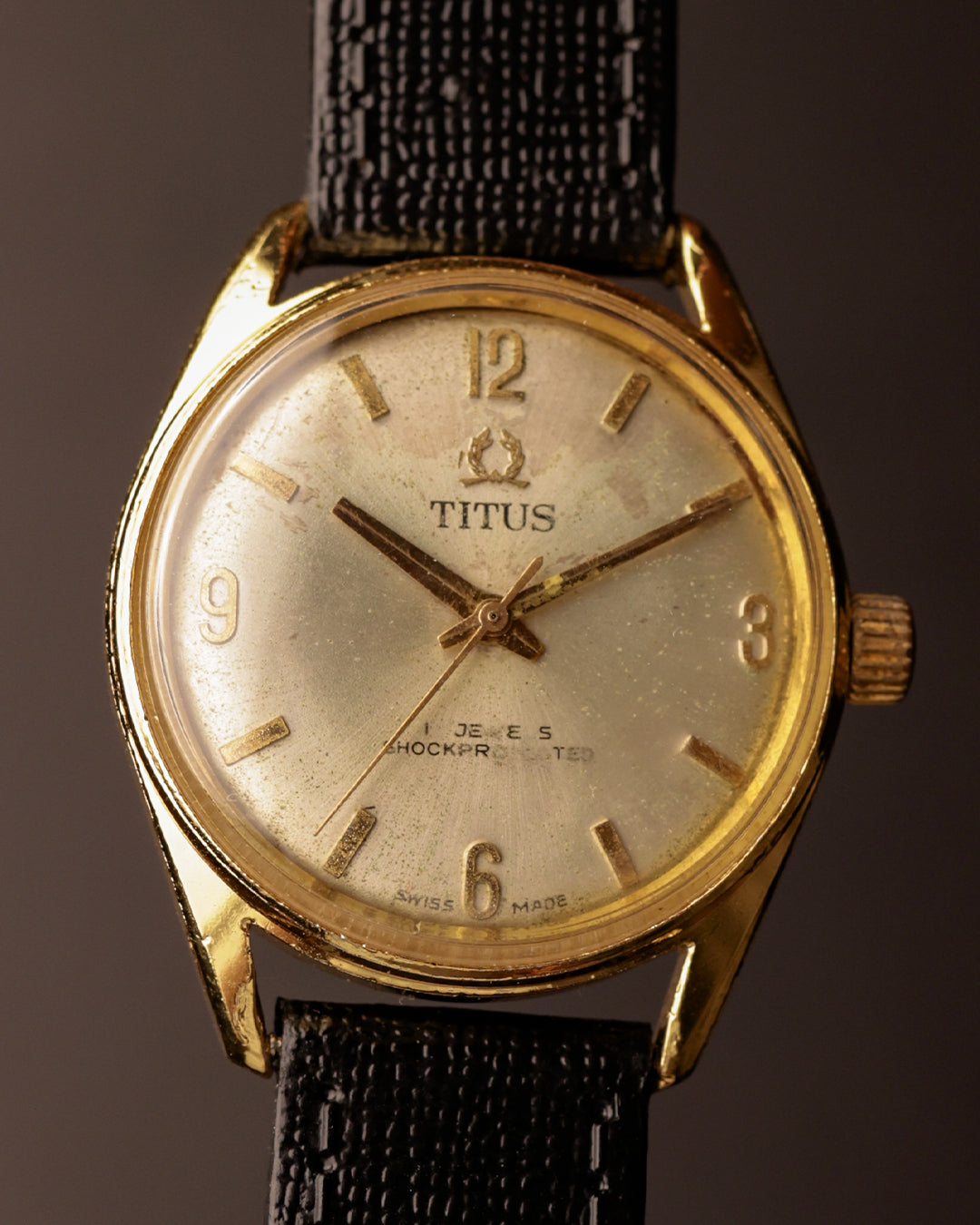 Titus Vintage Gold-Tone Manual Wind Watch | 17 Jewels Swiss Made