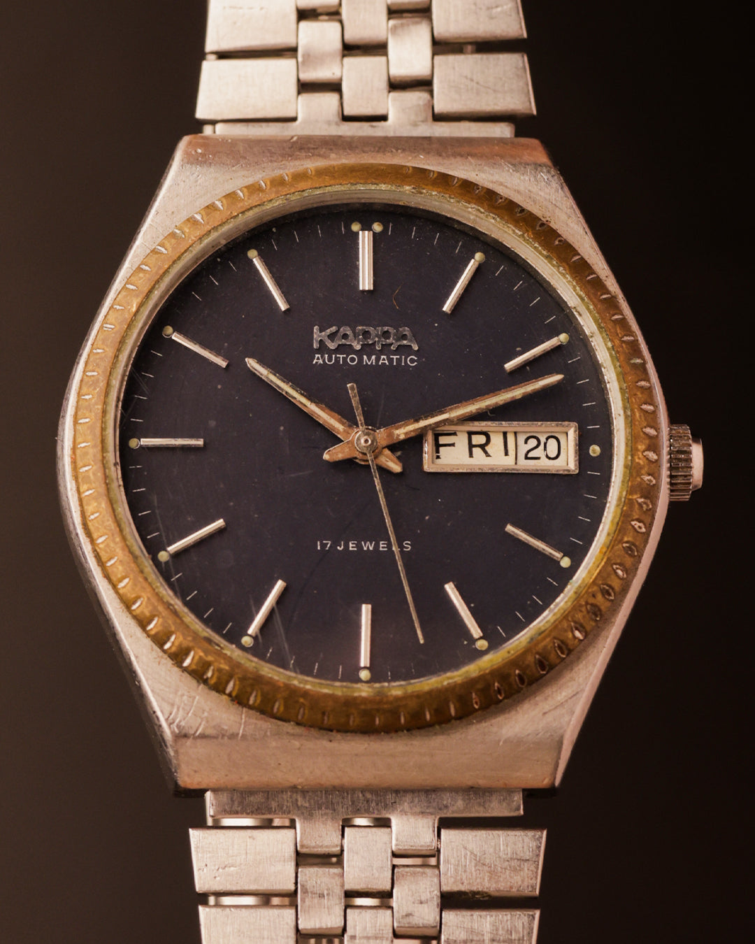 Kappa Automatic 17 Jewels – Navy Dial Day-Date (Stainless Steel)