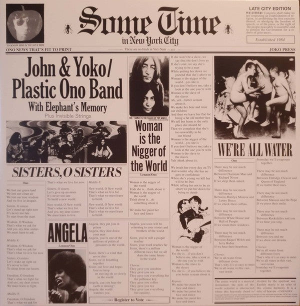 John & Yoko* / Plastic Ono Band* With Elephant's Memory* And Invisible Strings – Some Time In New York City (Arrives in 4 days )