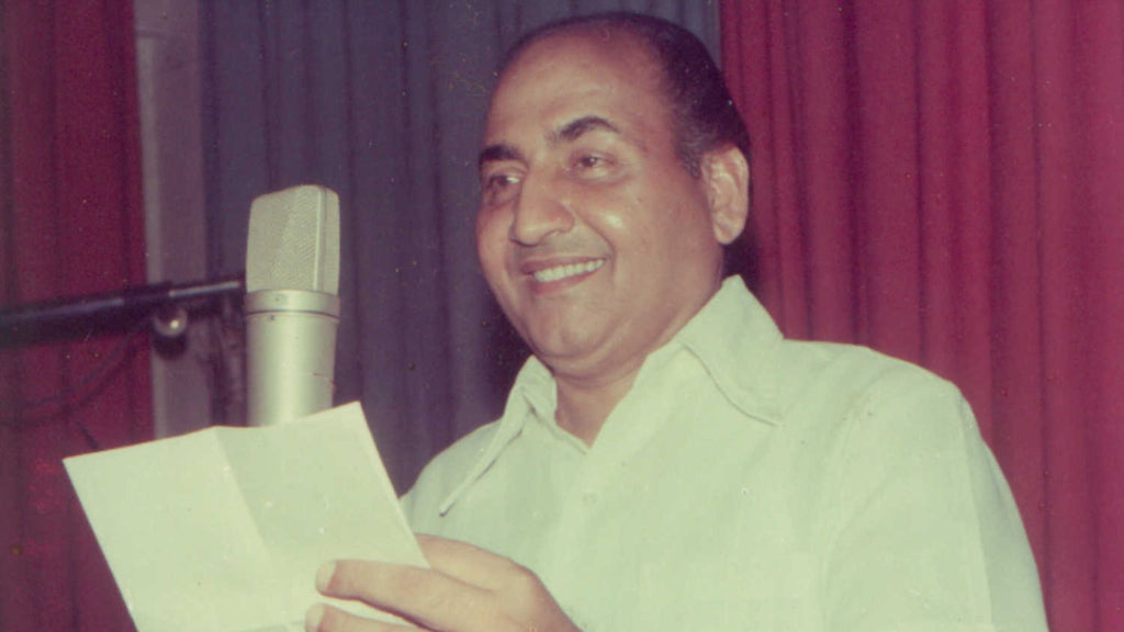 Mohammed Rafi singing in studio
