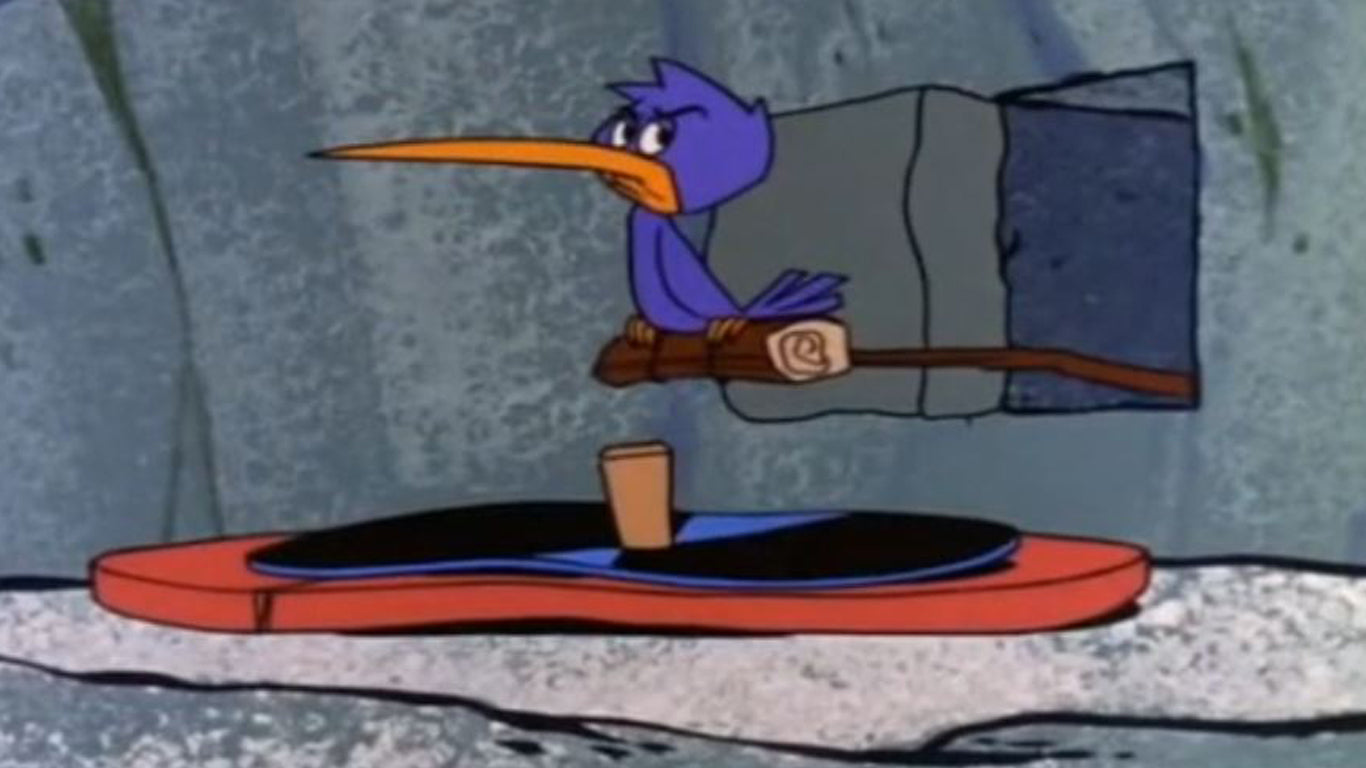 Bird beak turntable in the Flintstones