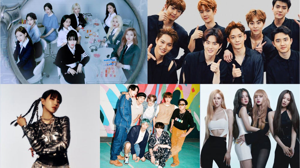 Collage showing various K-pop Idols