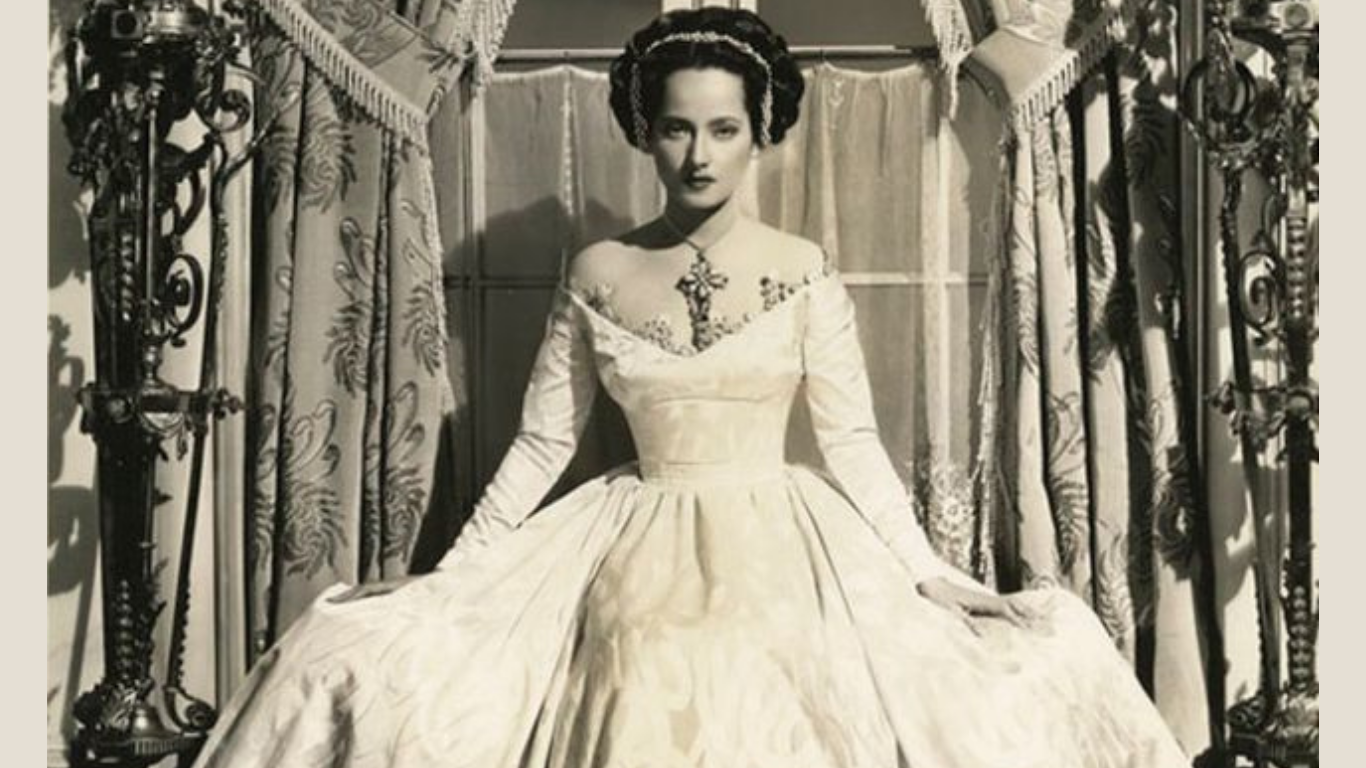 Merle Oberon in dress old photo