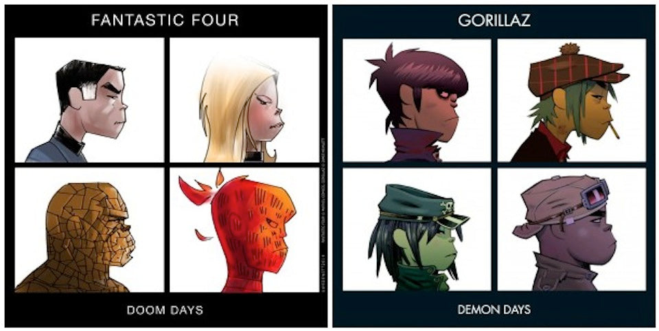 Gorillaz Demon Days Recreated with Fantastic 4 Comic Book Characters