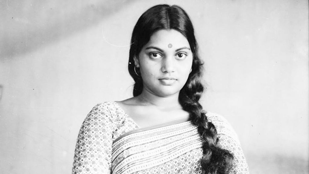 South asian women in black and white portrait