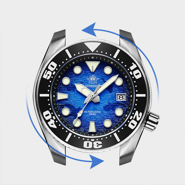 ADDIESDIVE 44.5mm Diver Watch for Men Unique Blue Dial 200M (AD2102)