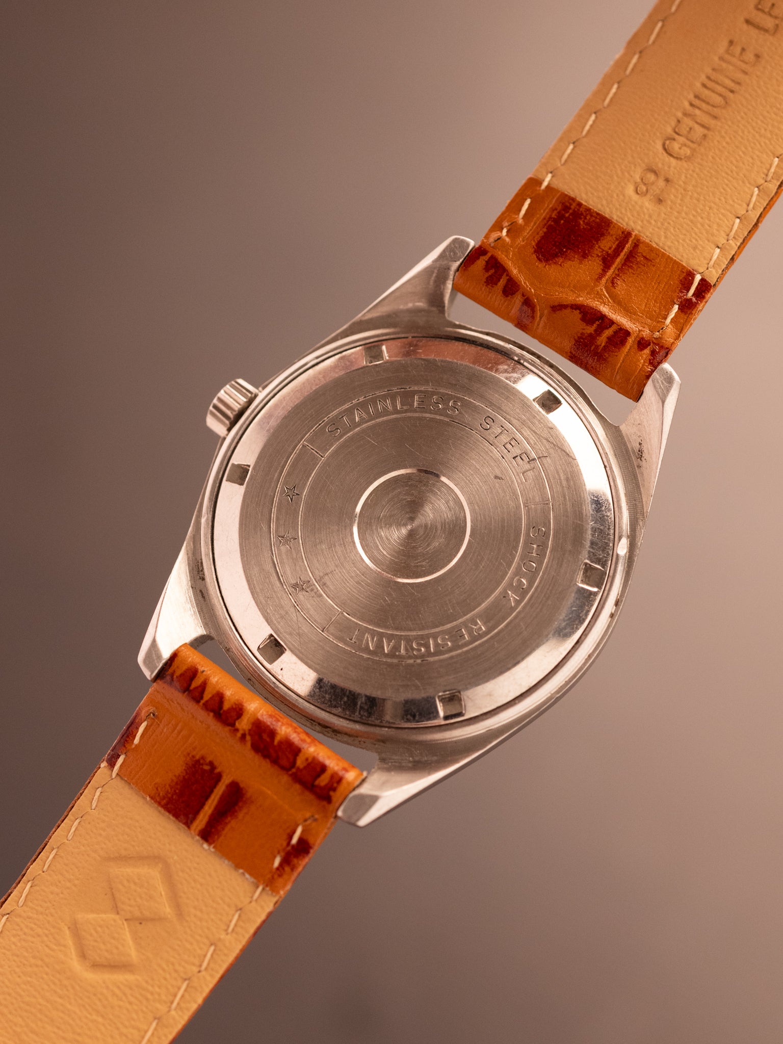 HMT Janata Classic Textured Dial Old Case Back Brown Strap (Ref. Unknown) (35mm; Manual) Rare