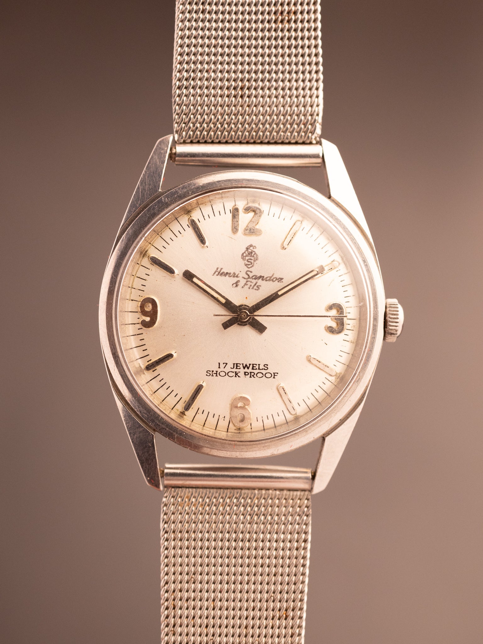 Henri Sandoz & Fils 17 Jewels Mesh Bracelet (Ref. 1761Y-88) (33mm; Manual)