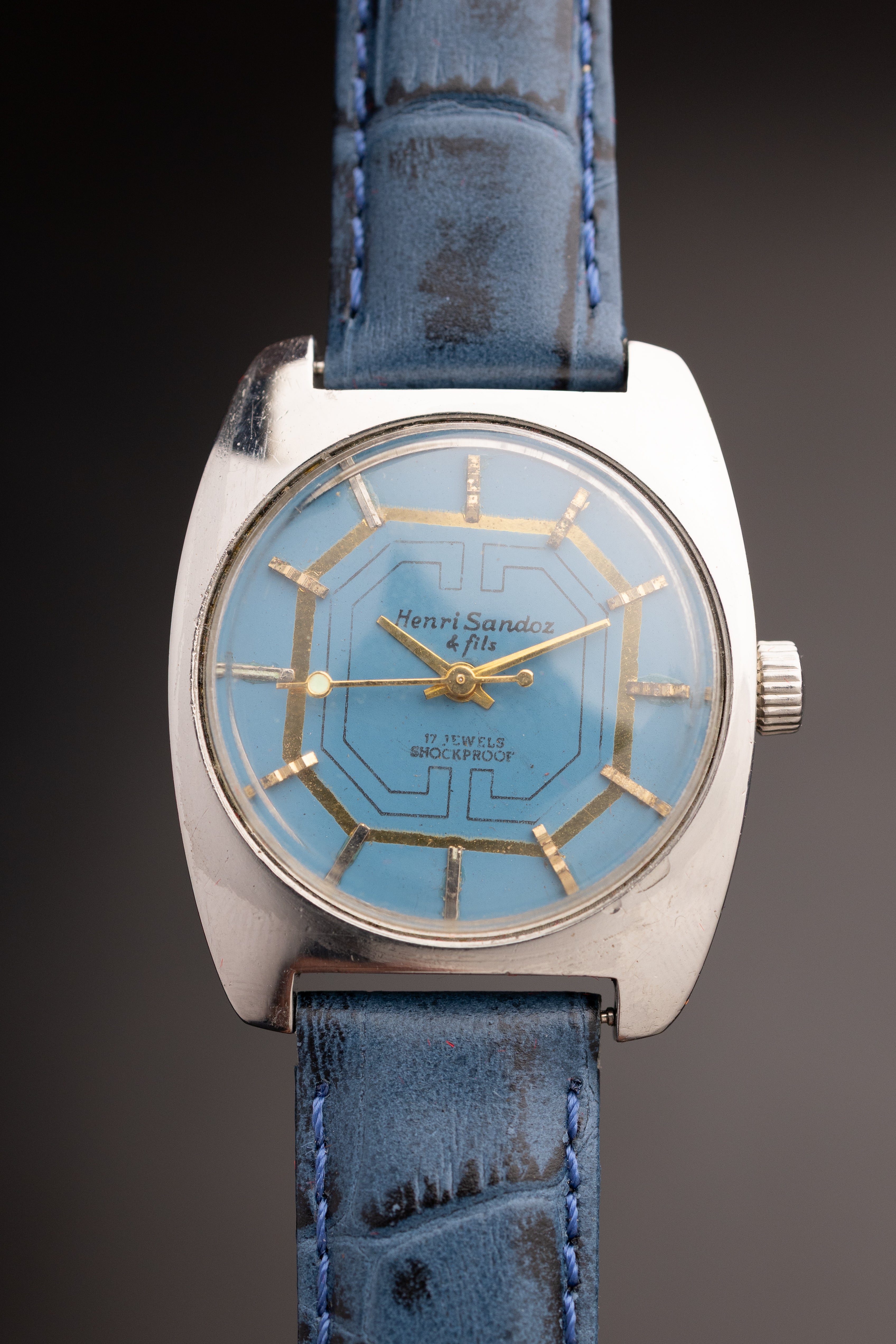 Henri Sandoz & Fils Blue (Ref. 1761Y-88) (32mm; Manual) (Rare)