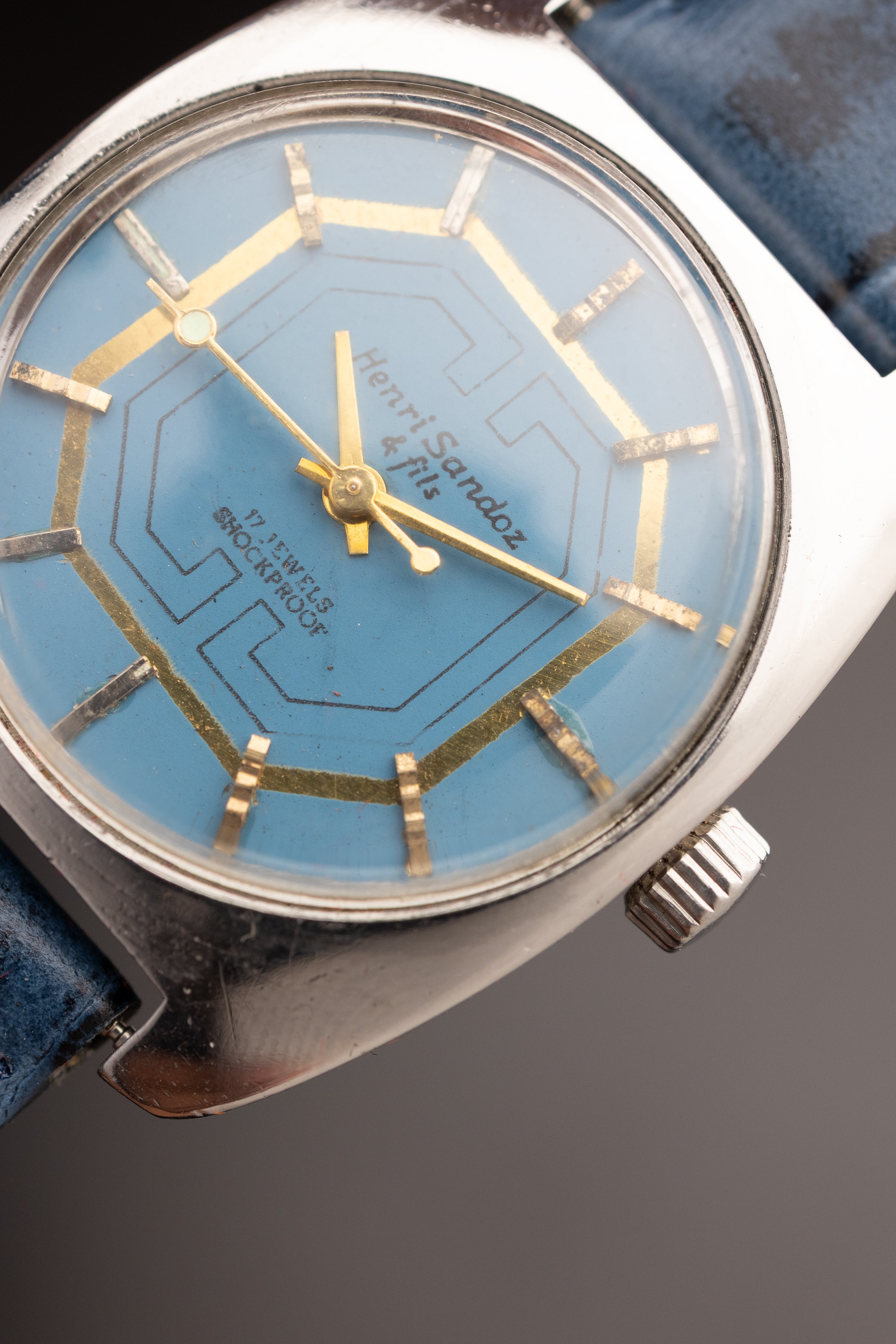 Henri Sandoz & Fils Blue (Ref. 1761Y-88) (32mm; Manual) (Rare)