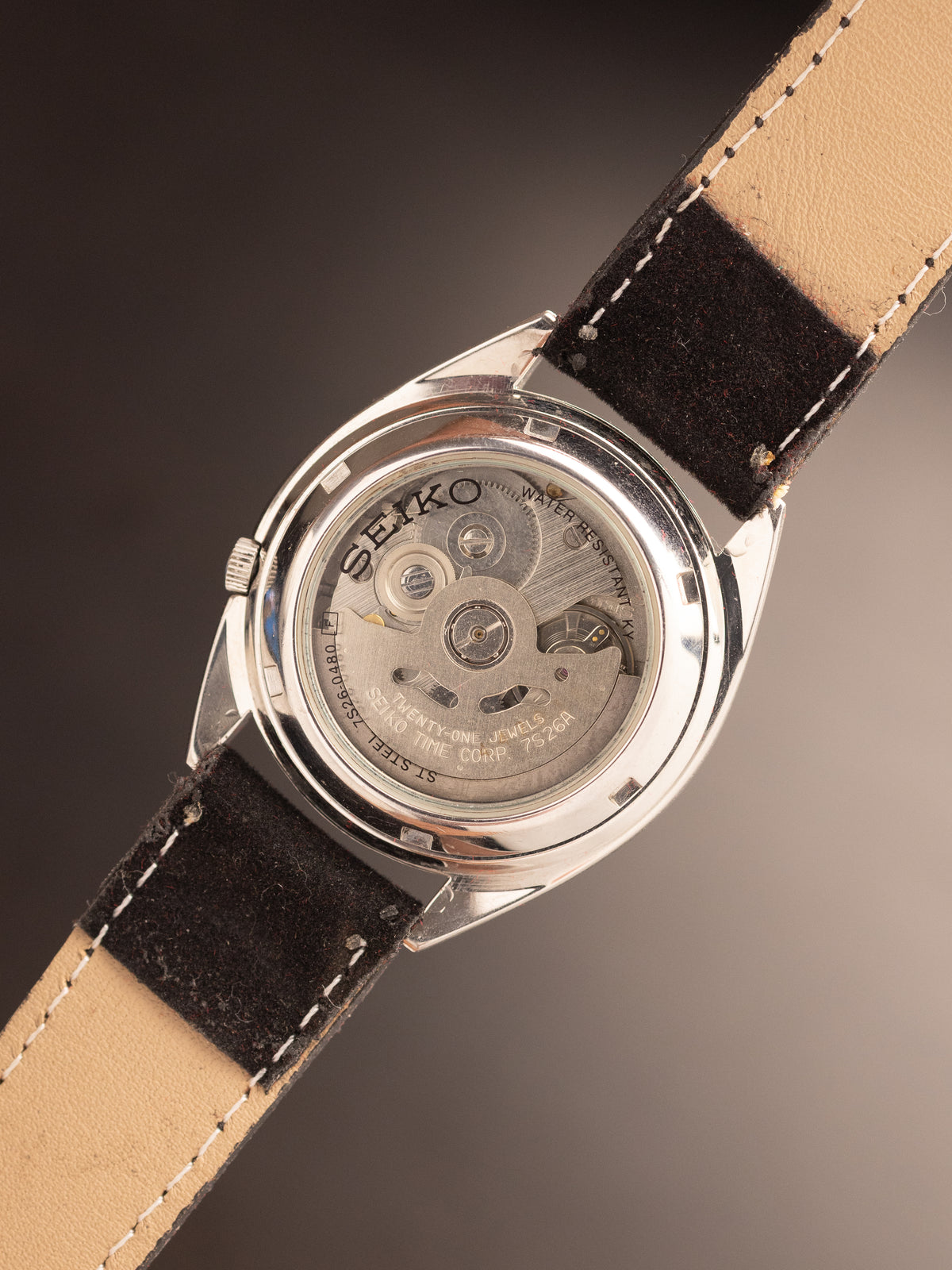 Seiko 5 Field Watch NOS TBC Suede Strap (Ref. 7S26-0480 F) (37mm; Automatic)