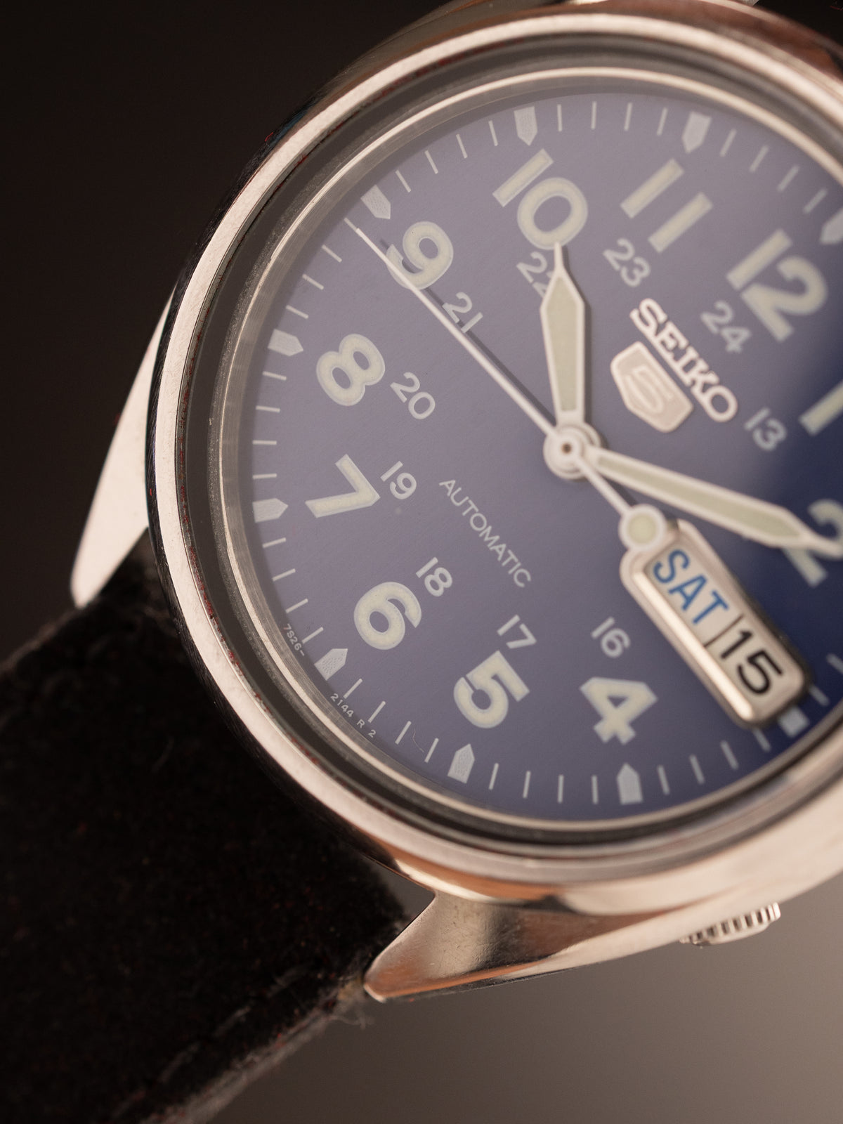 Seiko 5 Field Watch NOS TBC Suede Strap (Ref. 7S26-0480 F) (37mm; Automatic)